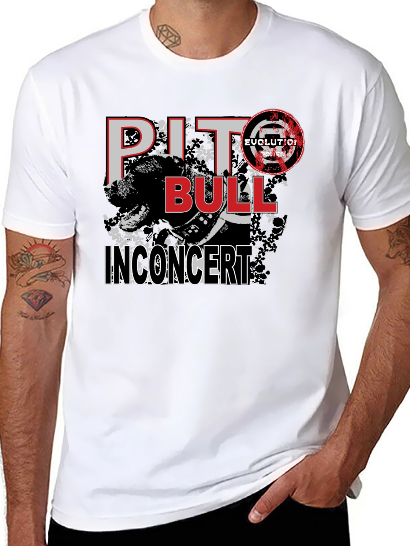 Black Pitbull In Concert Graphic Tee view 8
