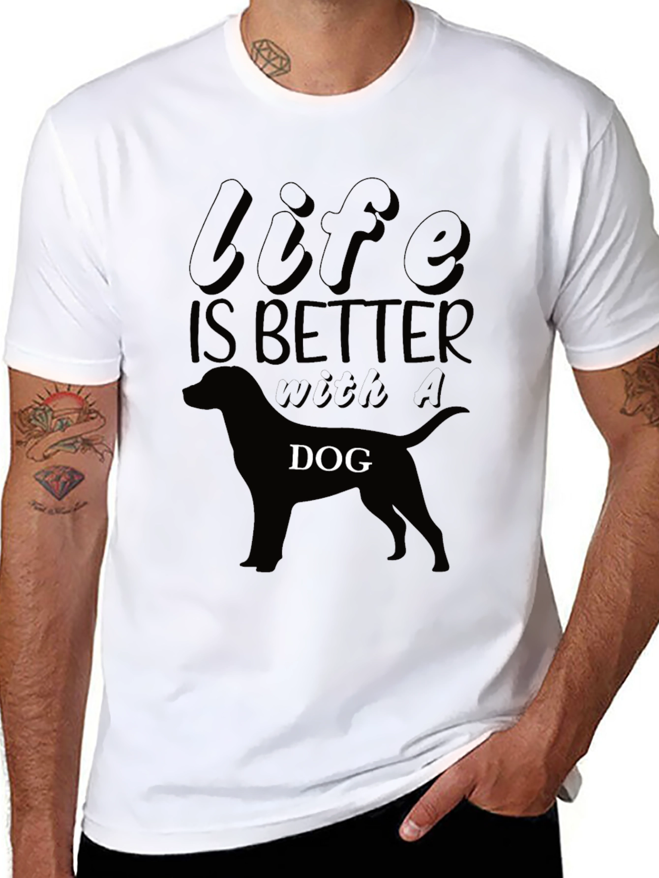Black Life is Better With A Dog Black T-Shirt view 8