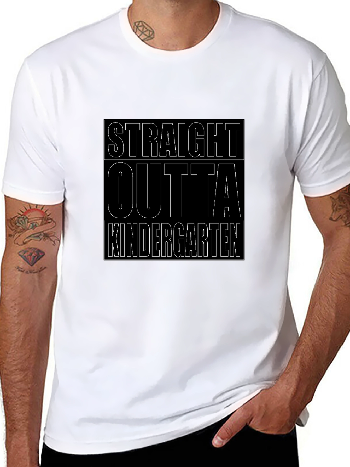 Black Straight Outta Kindergarten Black T-Shirt view 8