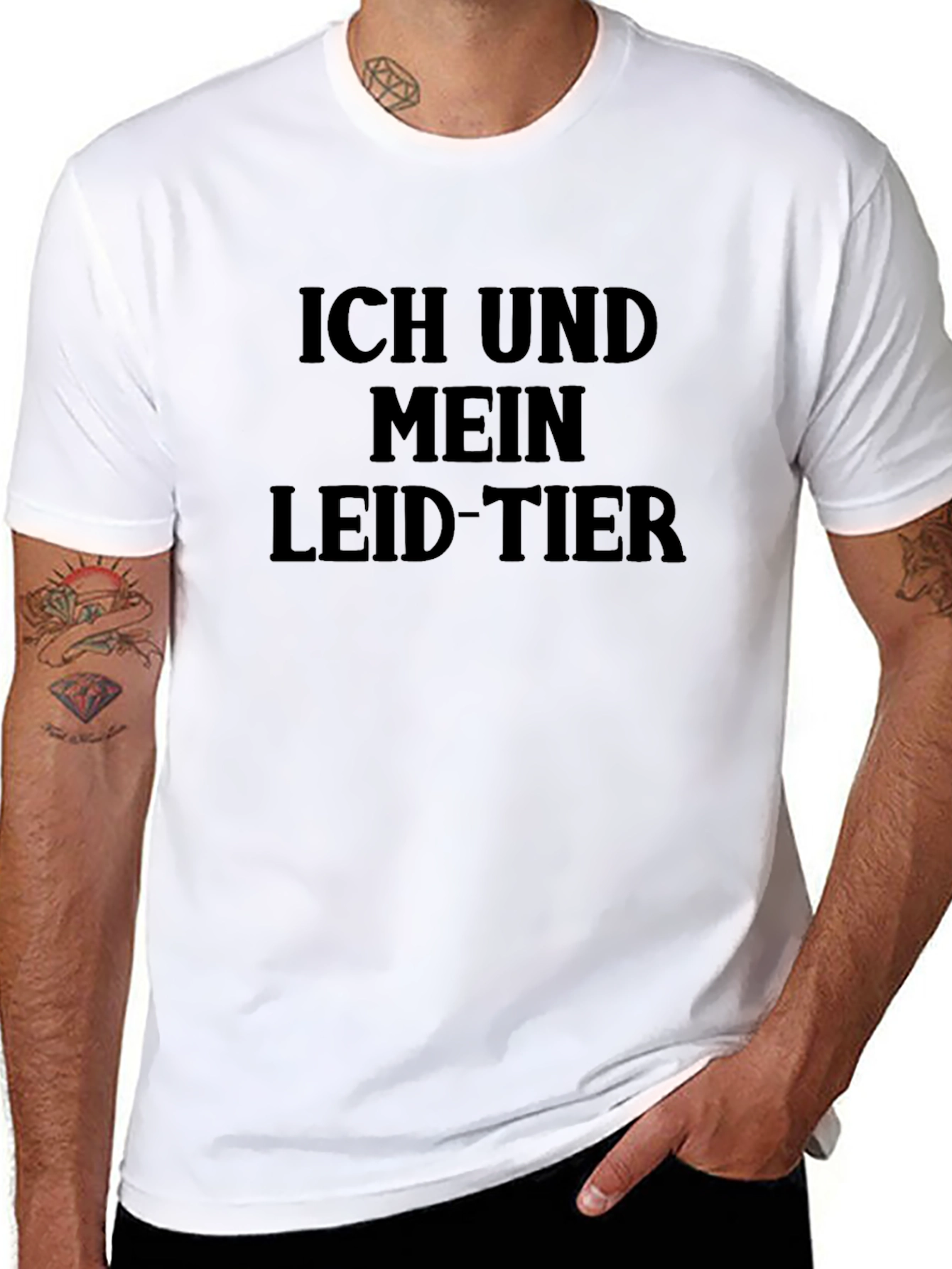 Black Ich Und Mein Leid-Tier Black Graphic Tee view 8