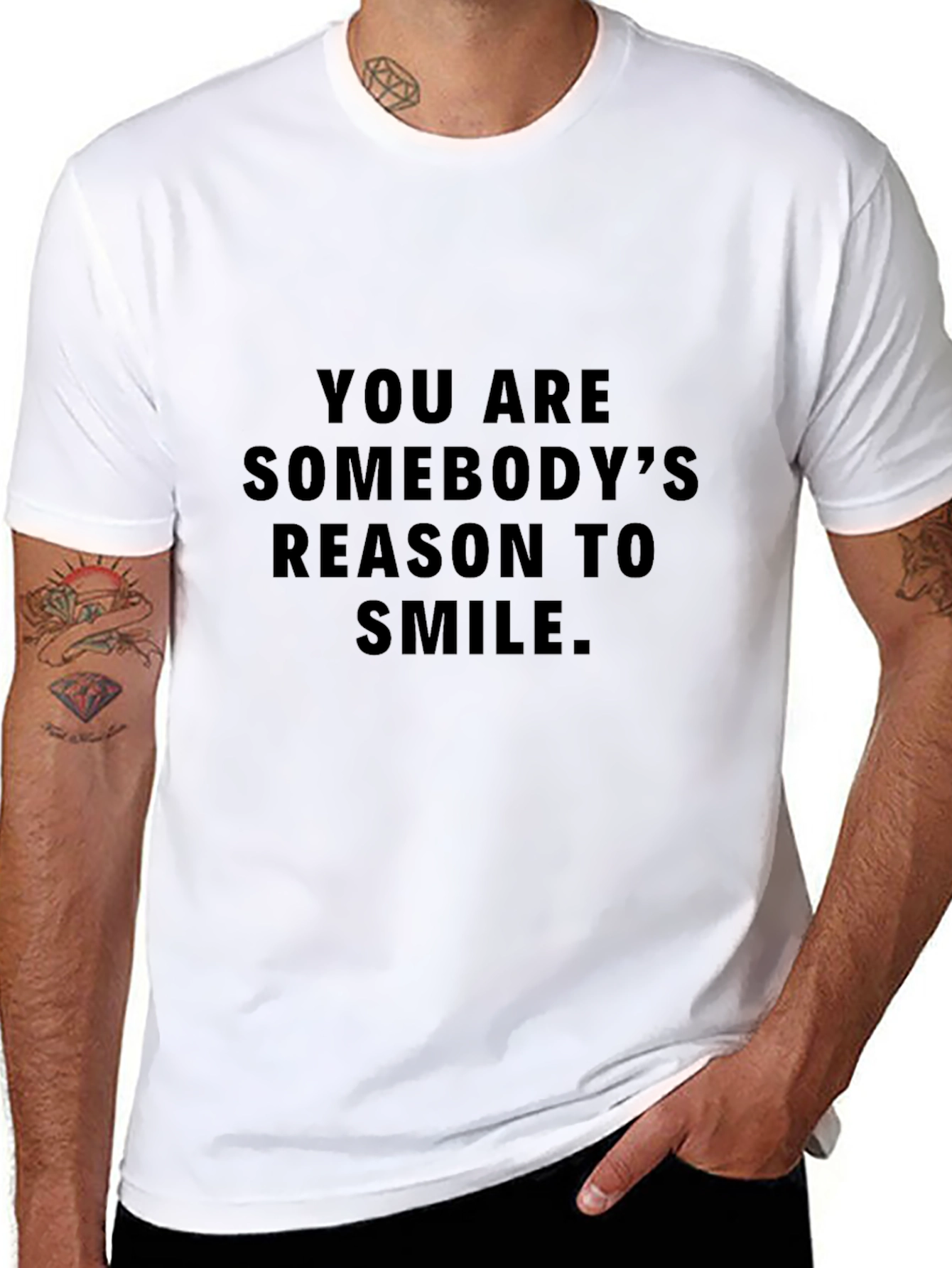 Black Inspirational T-Shirt - You Are Somebody's Reason to Smile view 8