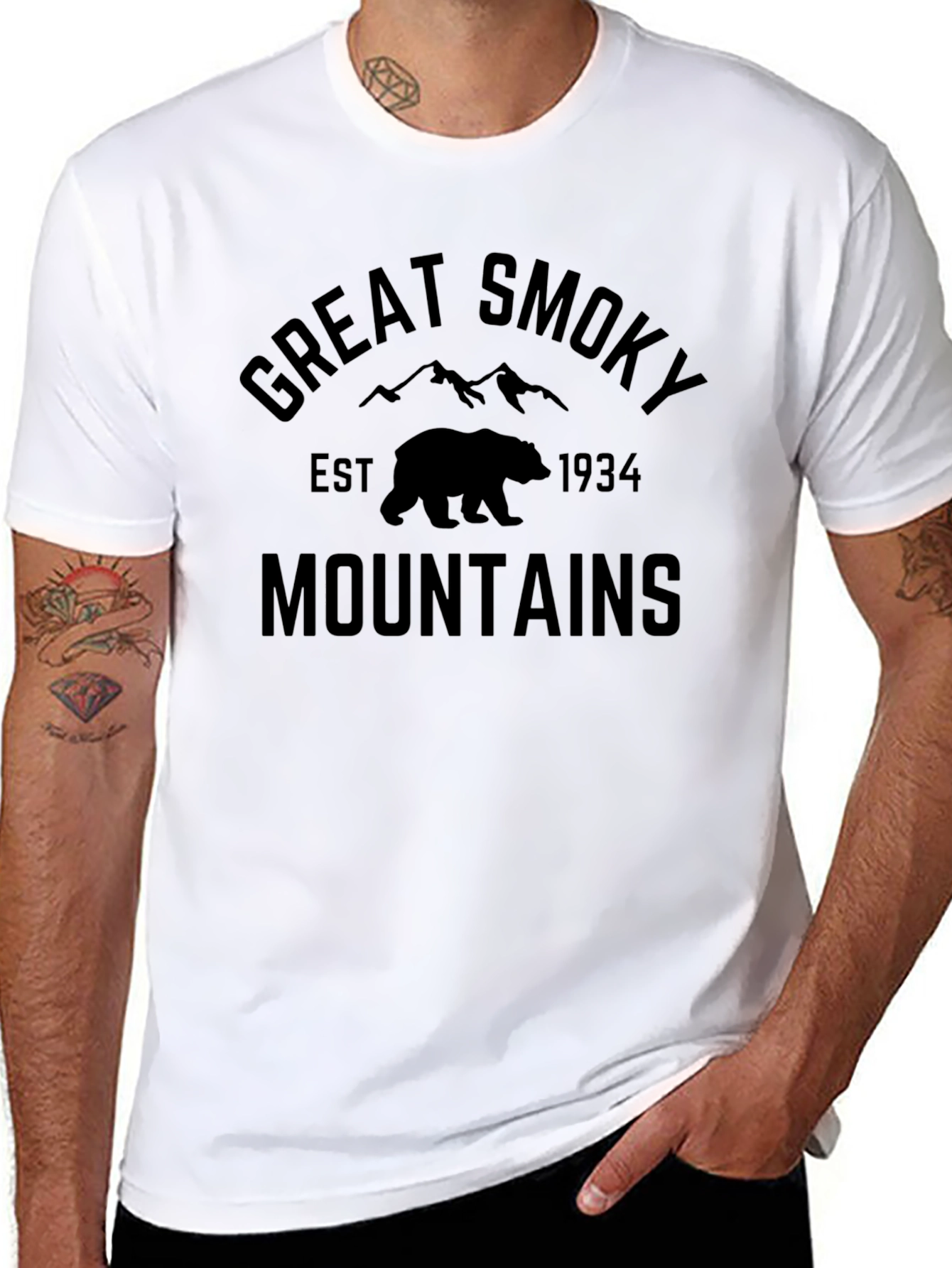 Black Great Smoky Mountains Black T-Shirt view 8