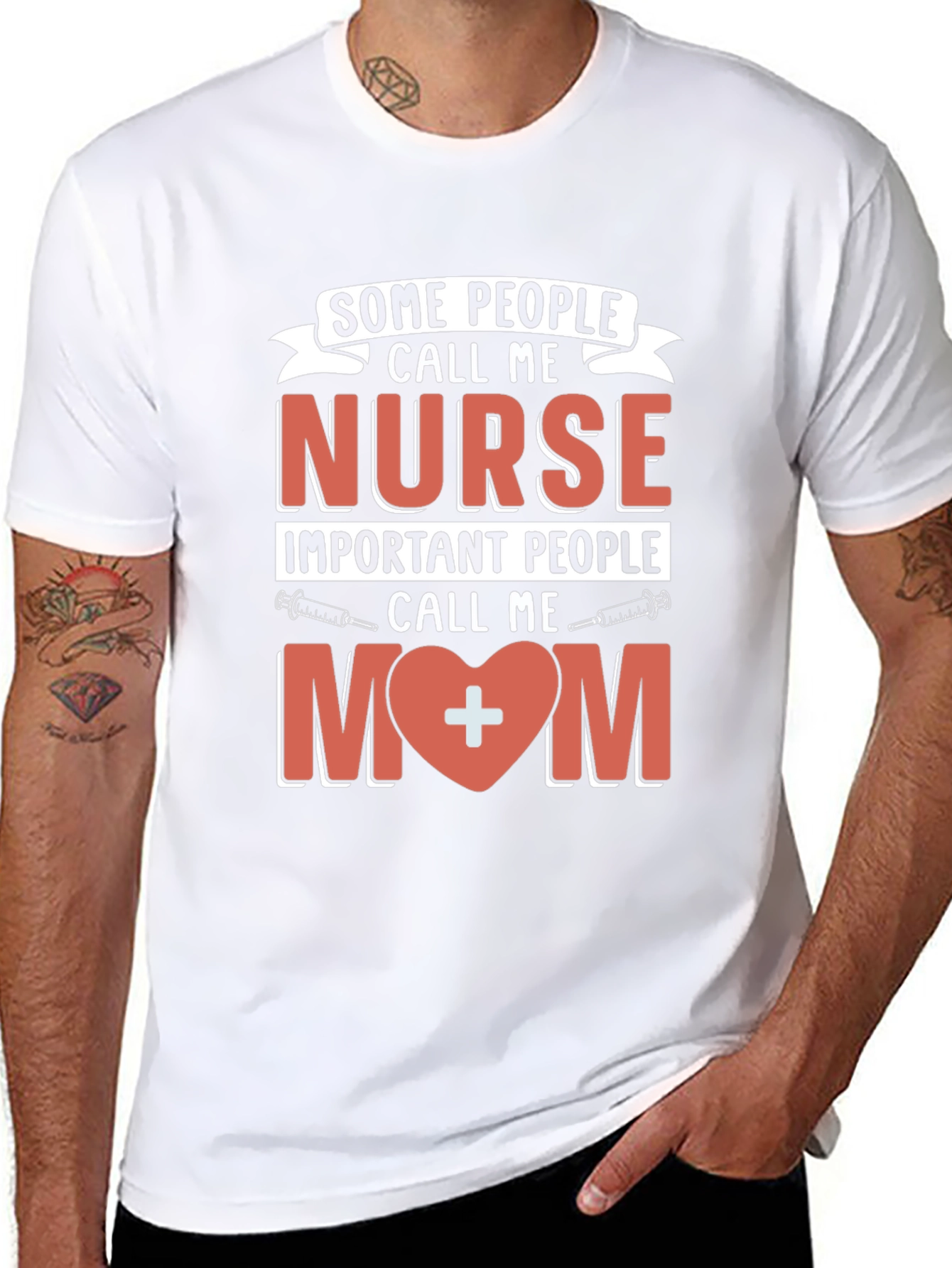 Black Nurse Mom T-Shirt - Gift for Nursing Moms view 8