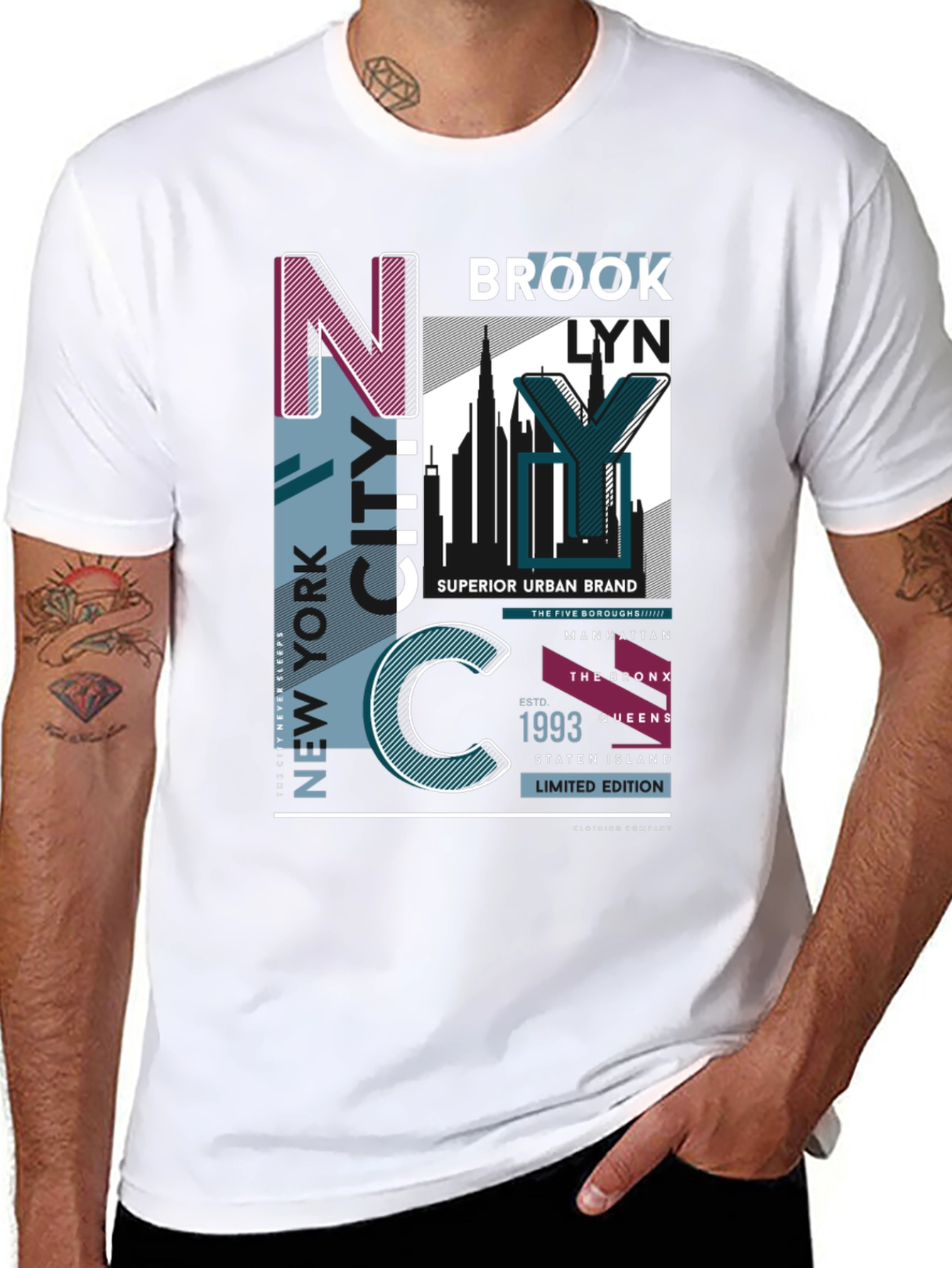 Black New York City Graphic Print T-Shirt view 8