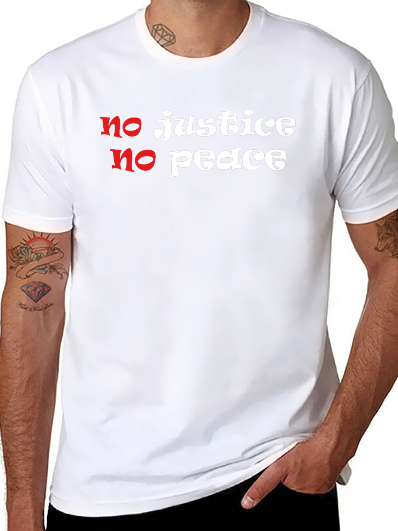 Black No Justice No Peace Graphic Tee view 8