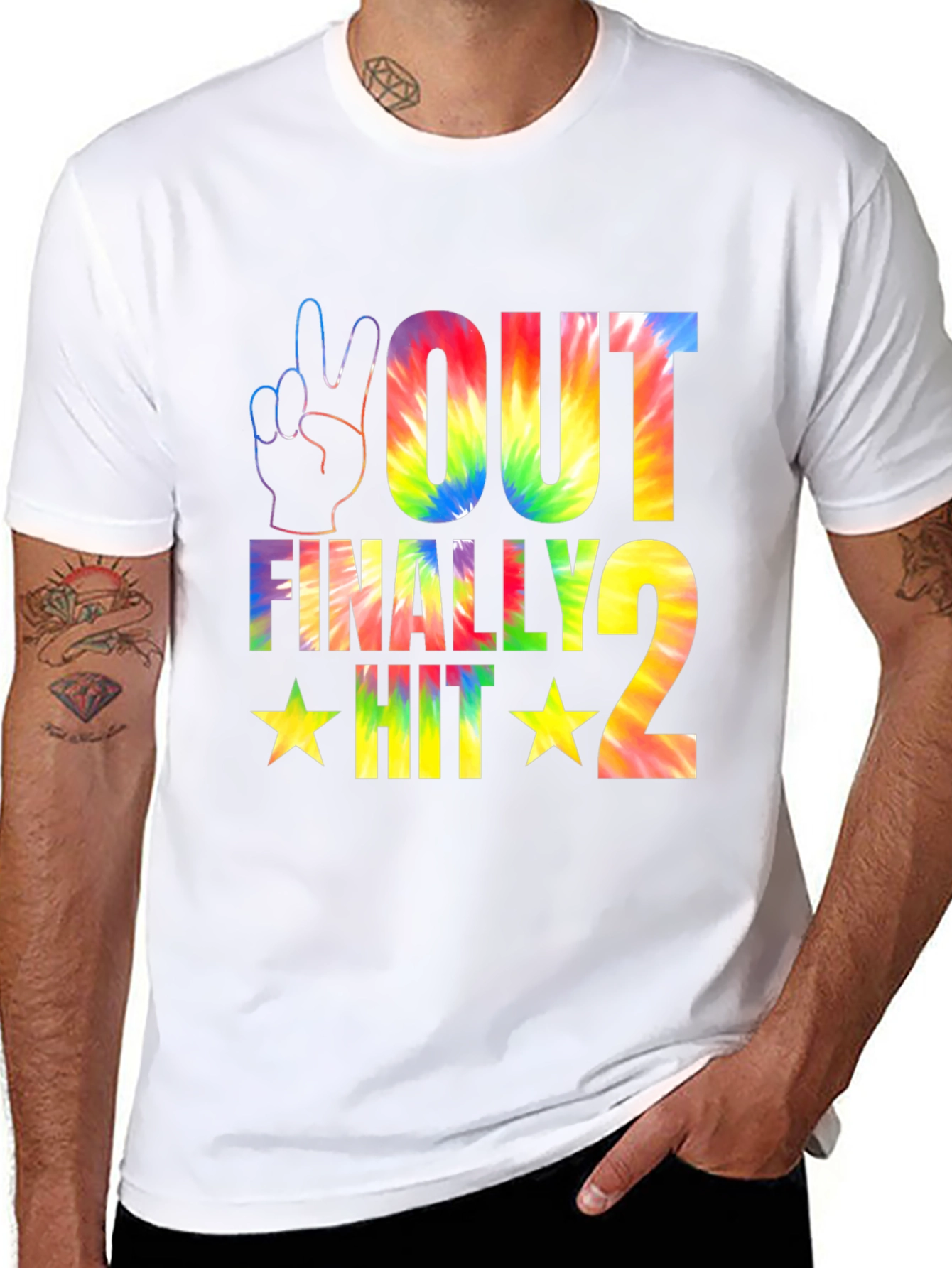 Black Peace Out Finally Hit 2 Tie Dye T-Shirt view 8