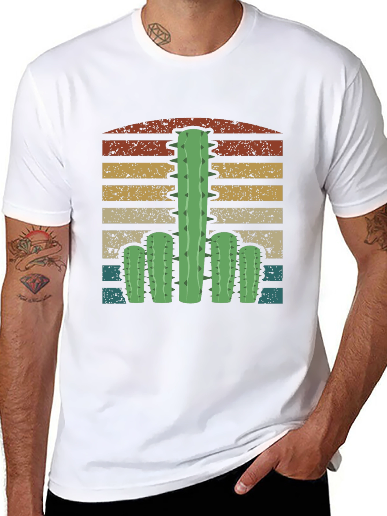 Black Cactus Sunset Graphic Tee - Unisex view 8