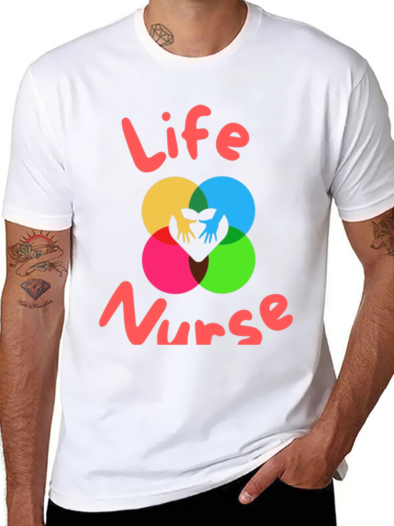 Black Life Nurse Graphic Tee - Black Cotton T-Shirt view 8