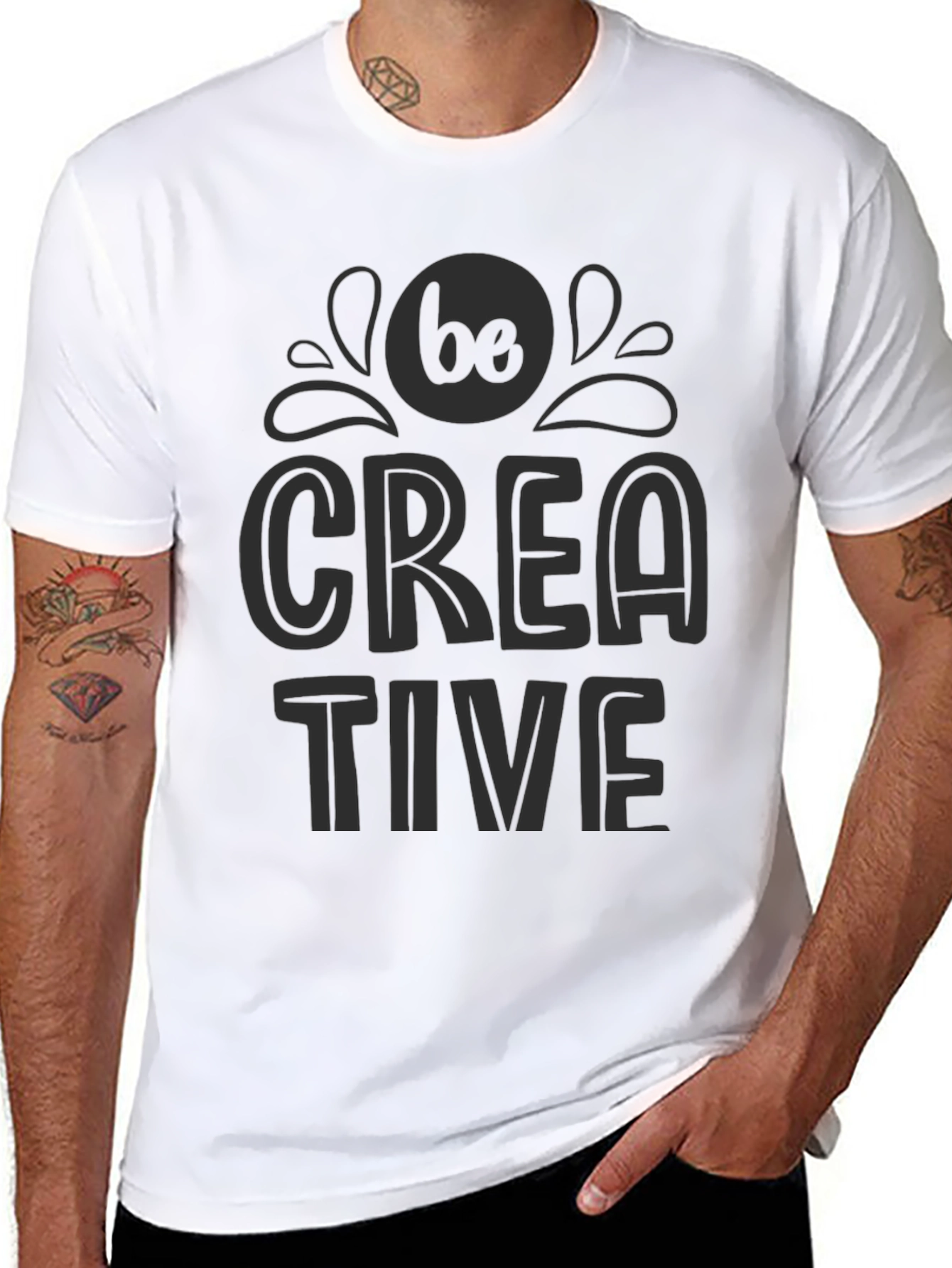 Black Be Creative Black Graphic Tee view 8