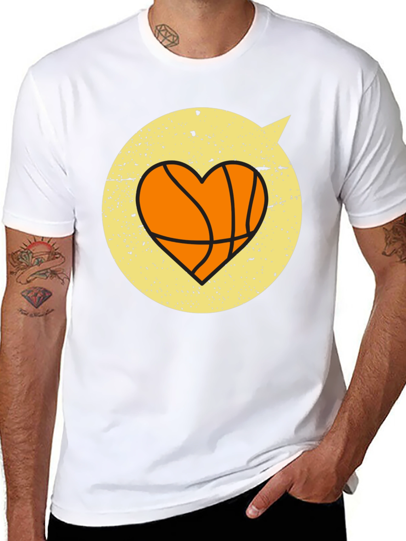 Black Basketball Heart Graphic Tee - Stylish & Comfortable view 8