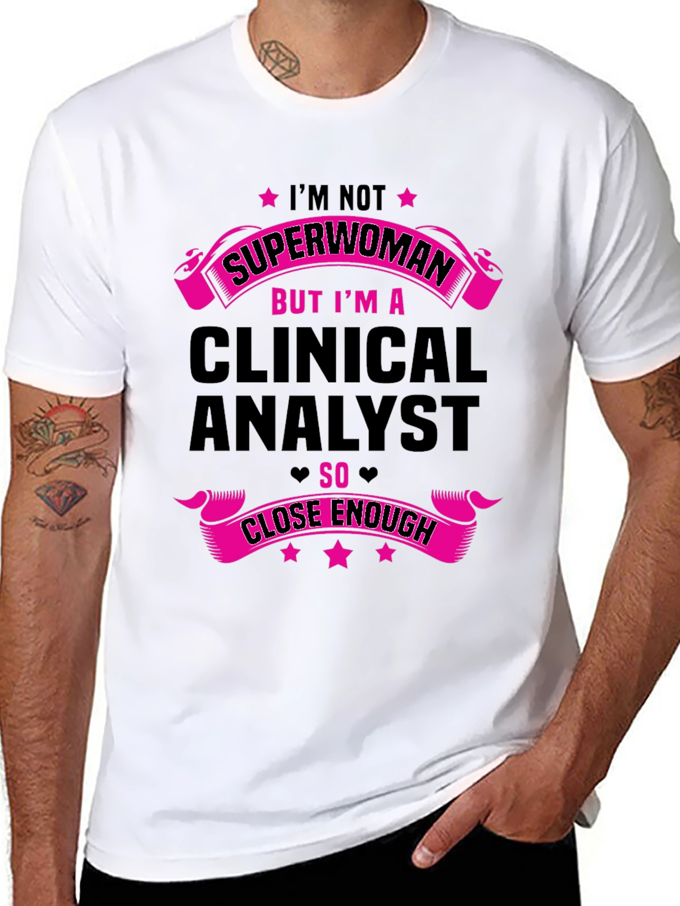 Black Clinical Analyst T-Shirt - Superwoman Inspired view 8