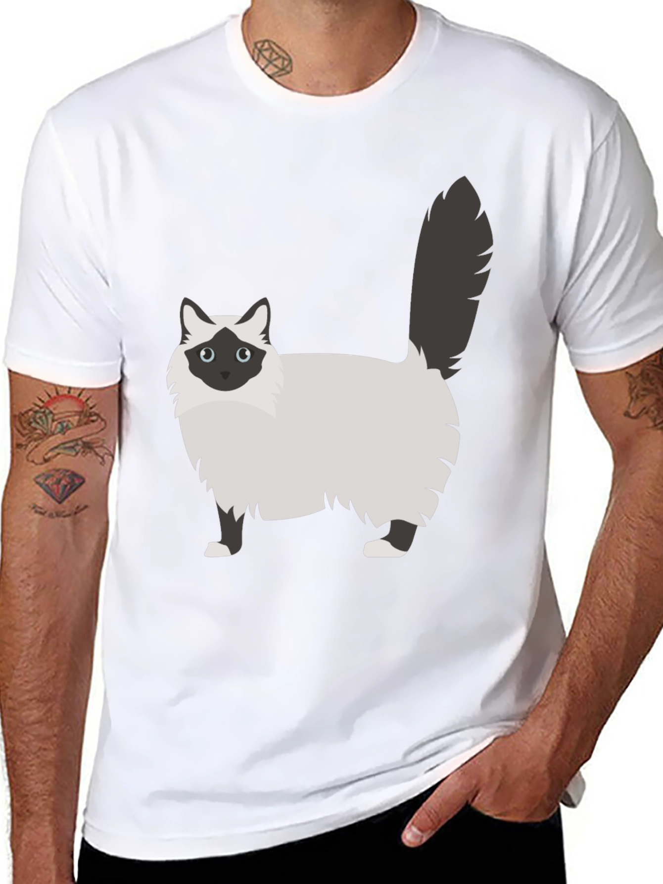 Black Cat Graphic Tee - Stylish Cotton Blend view 8