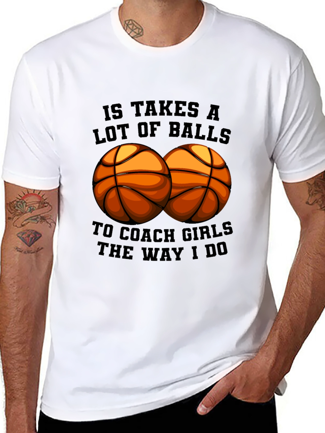 Black Funny Basketball Coach Graphic Tee Shirt view 8