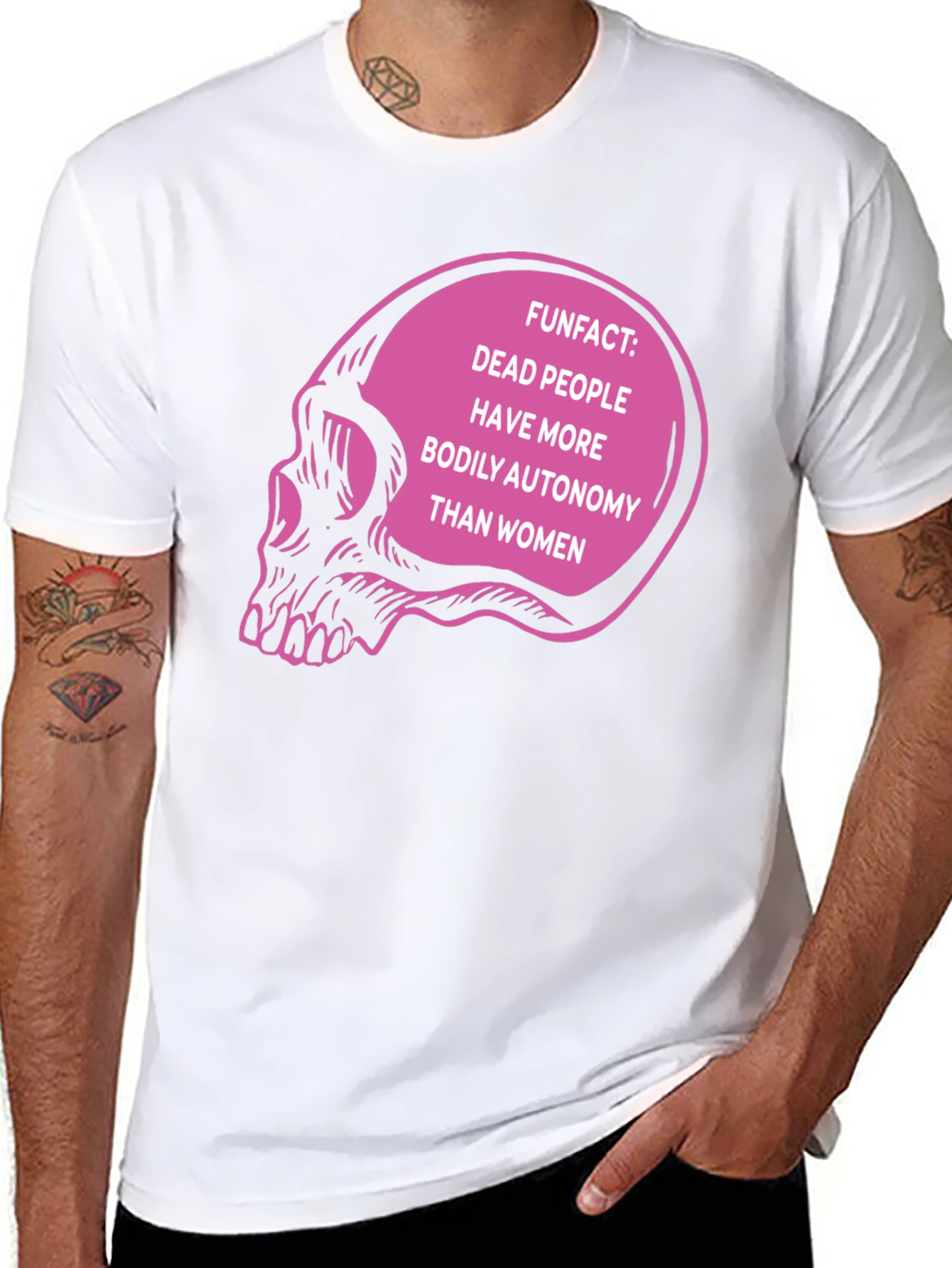 Black Bodily Autonomy Skull T-Shirt view 8
