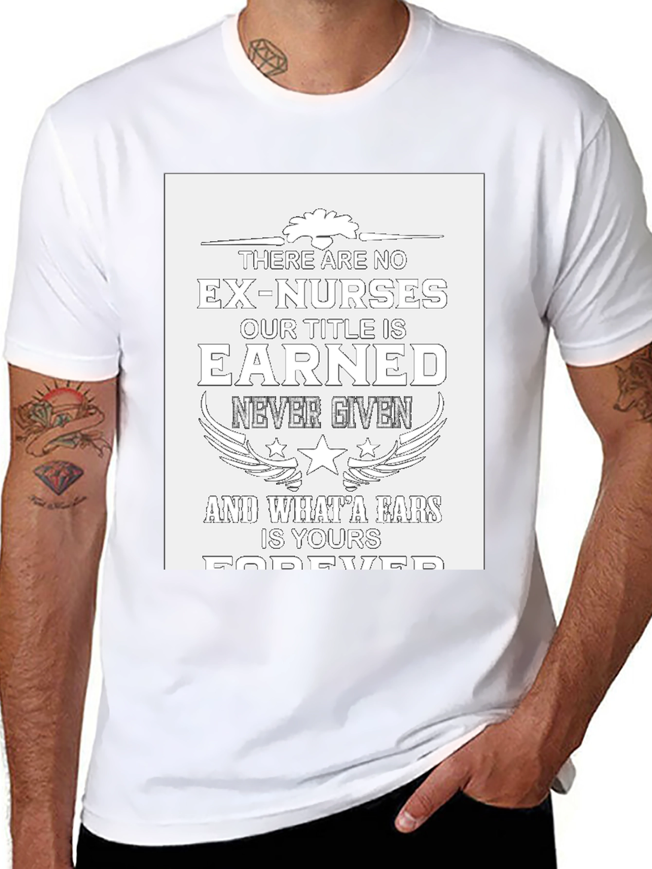 Black Nurse Pride T-Shirt: Earned, Not Given view 8