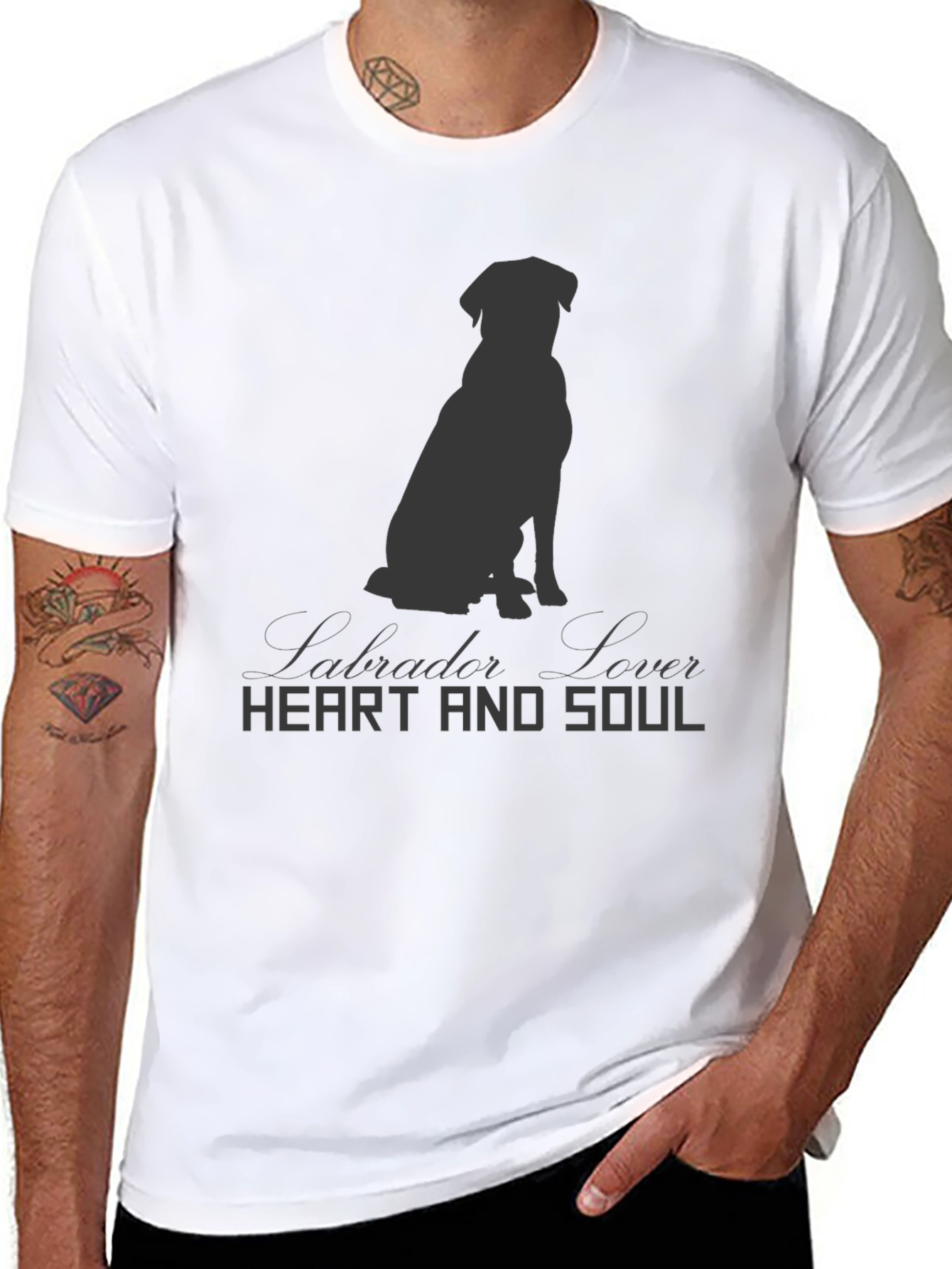Black Labrador Lover Heart and Soul Black T-Shirt view 8