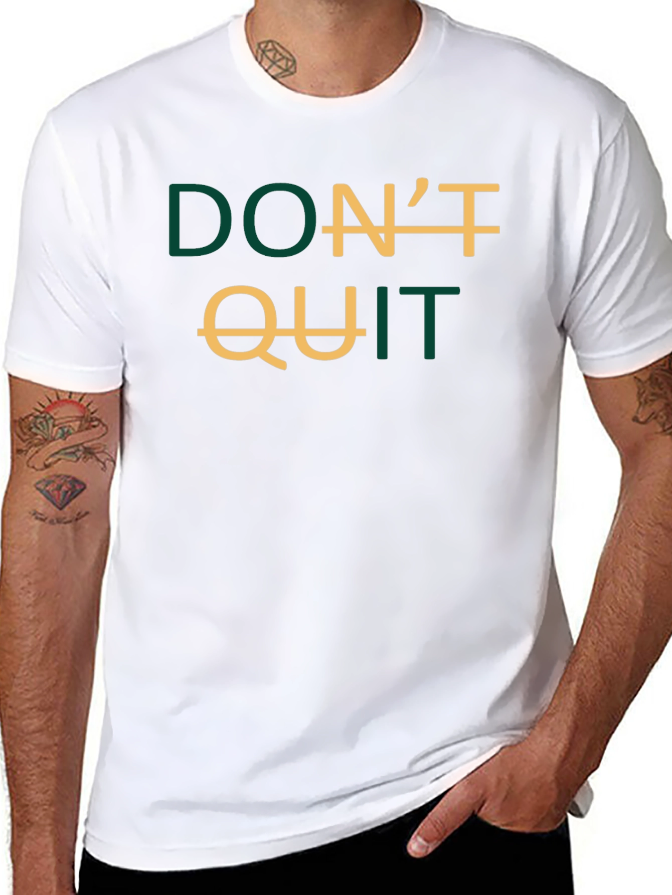 Black Inspirational Don't Quit Graphic T-Shirt view 8