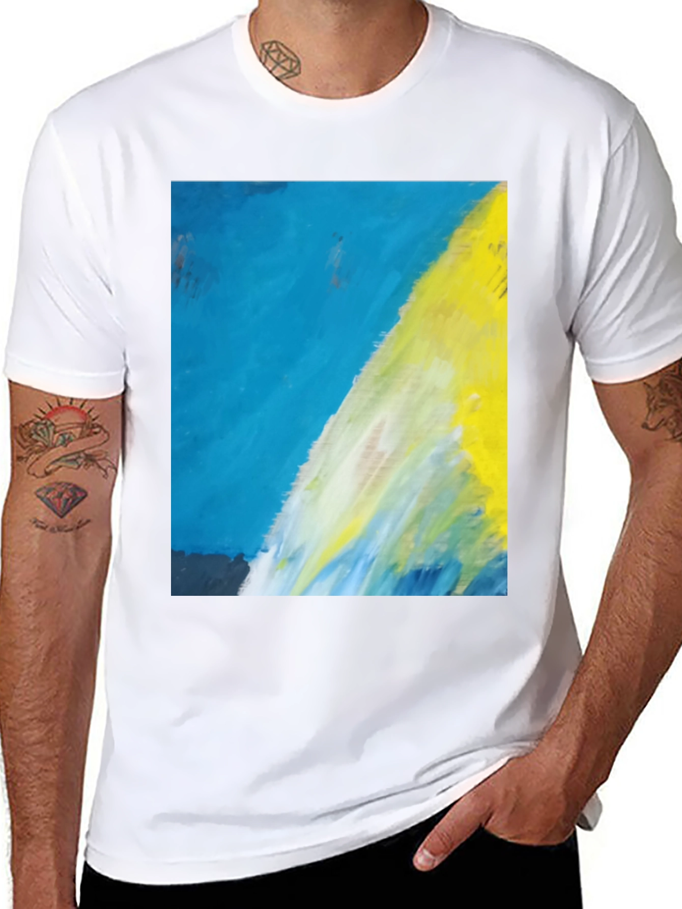 Black Abstract Art T-Shirt - Modern Graphic Tee view 8