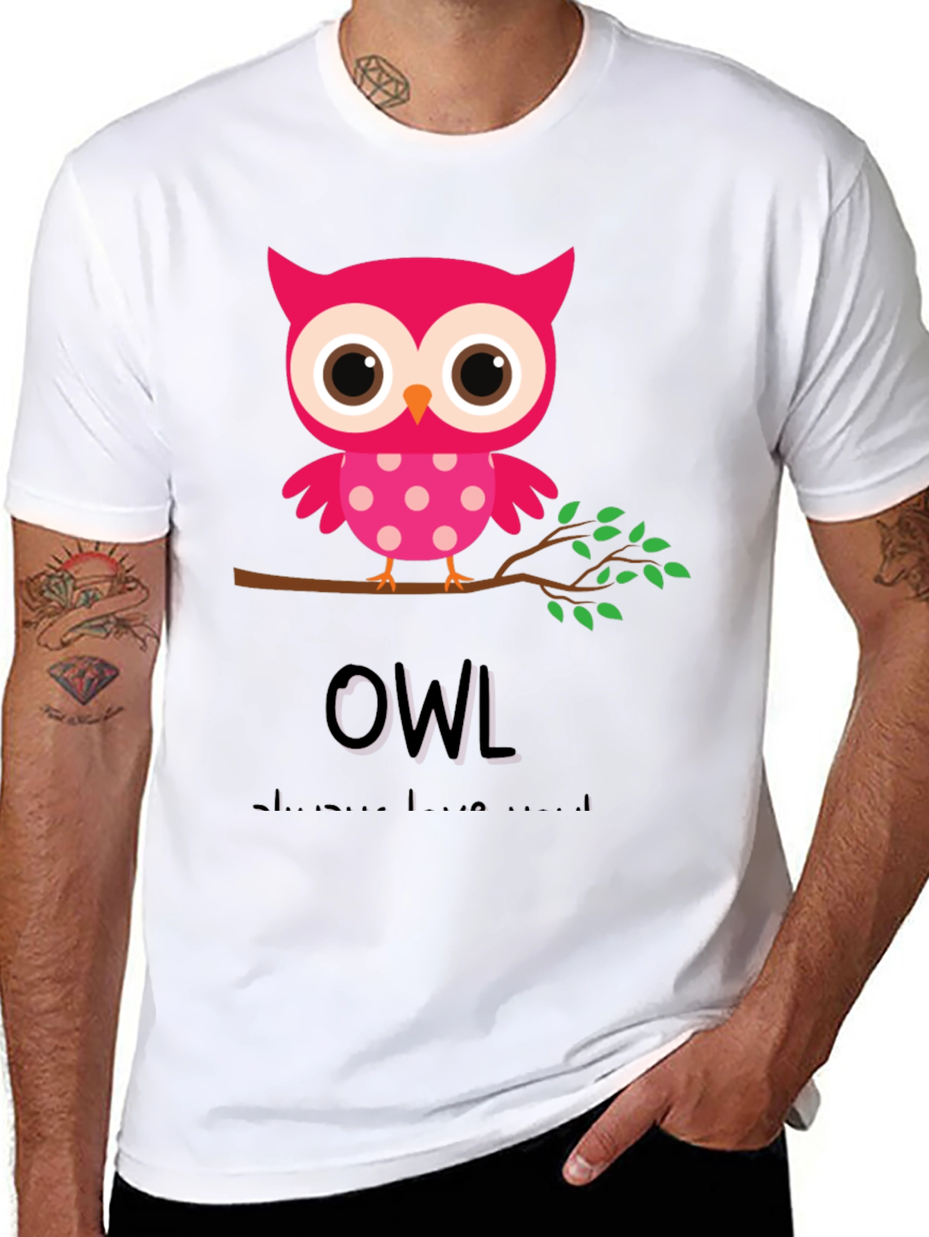 Black Owl Always Love You Graphic Tee view 8