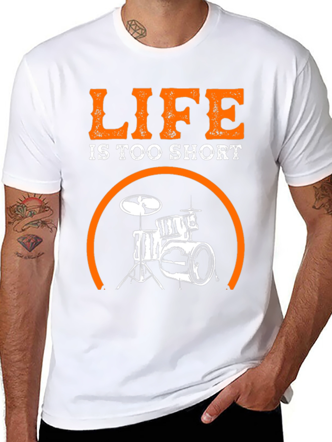 Black Life Is Too Short Drums T-Shirt view 8