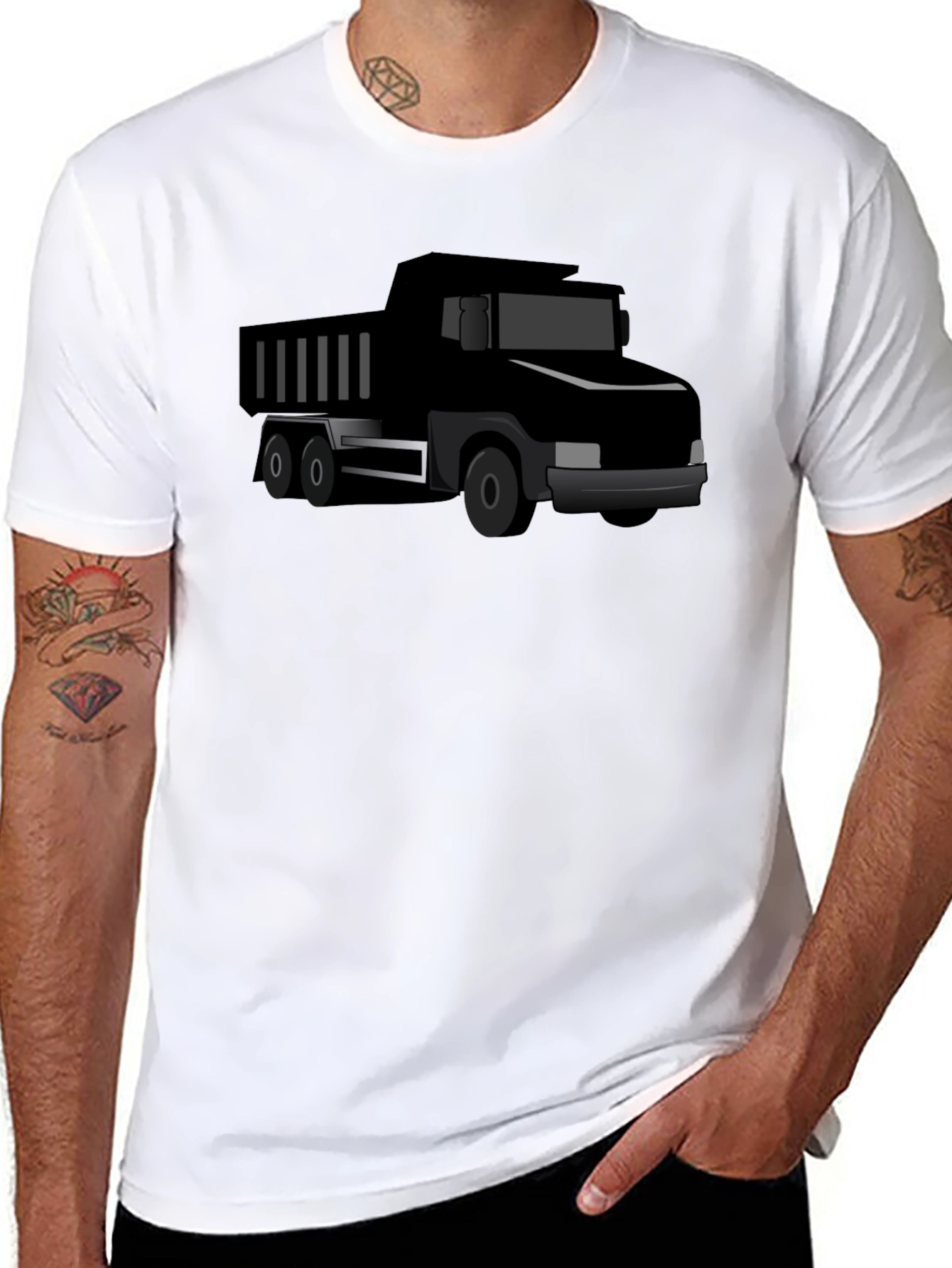 Black Black Truck Graphic Tee - Cool Men's T-Shirt view 8