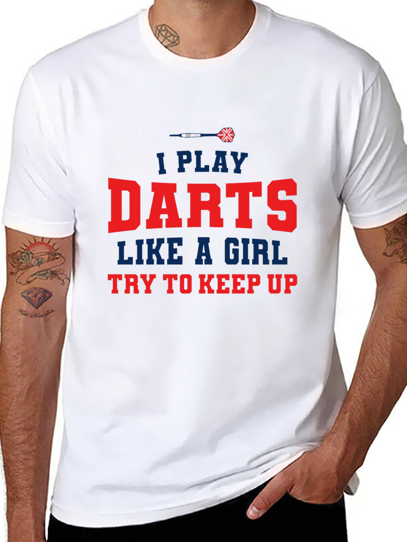 Black I Play Darts Like a Girl T-Shirt view 8