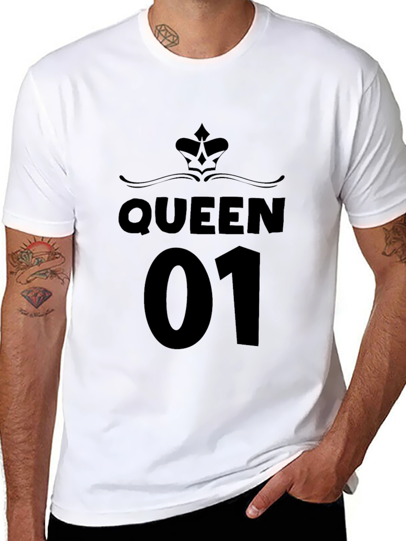 Black Queen 01 Graphic Black T-Shirt view 8