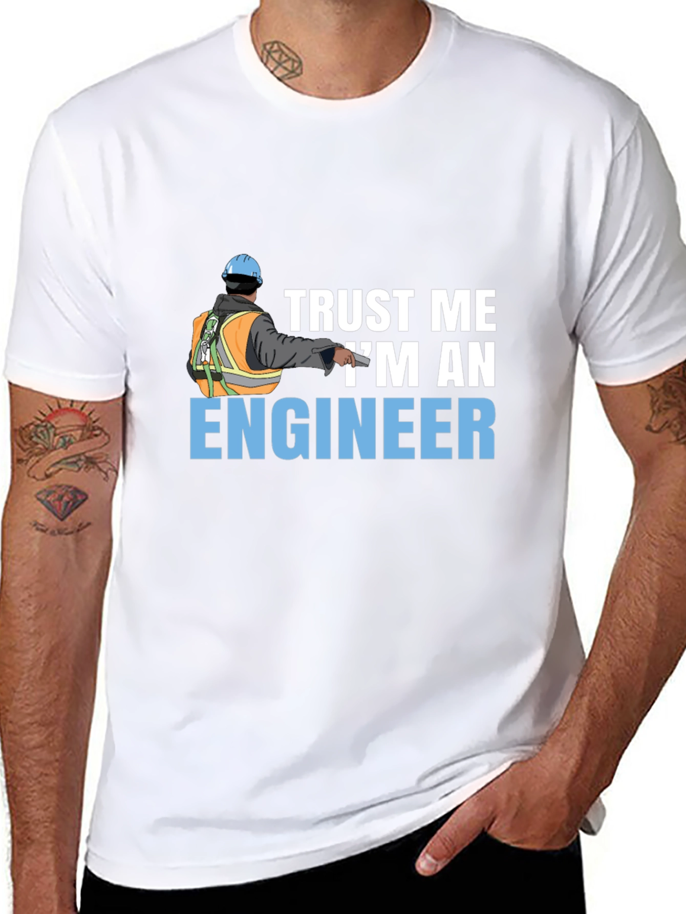 Black Trust Me I'm An Engineer Black T-Shirt view 8