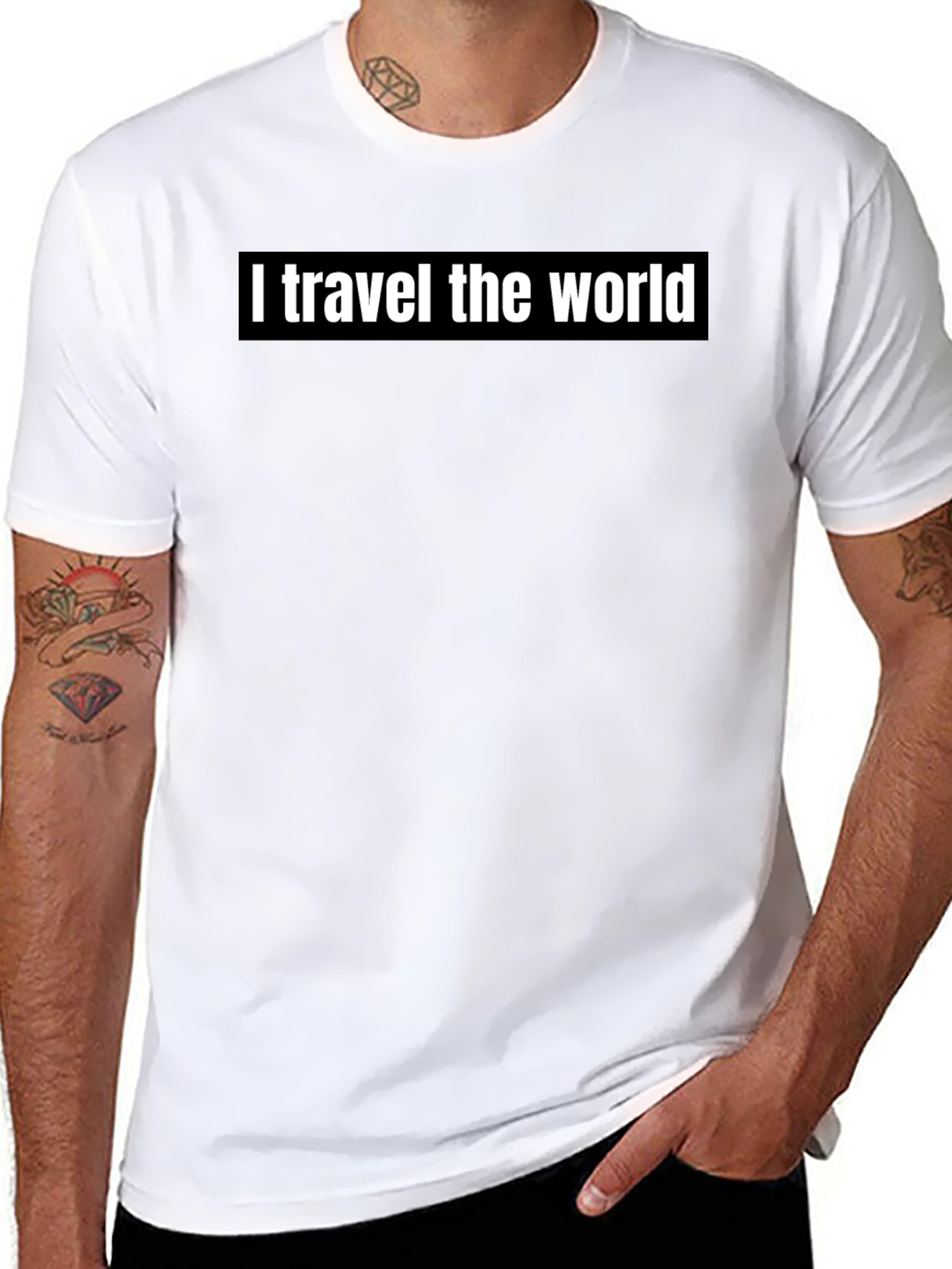 Black Travel the World T-Shirt - Black Graphic Tee view 8