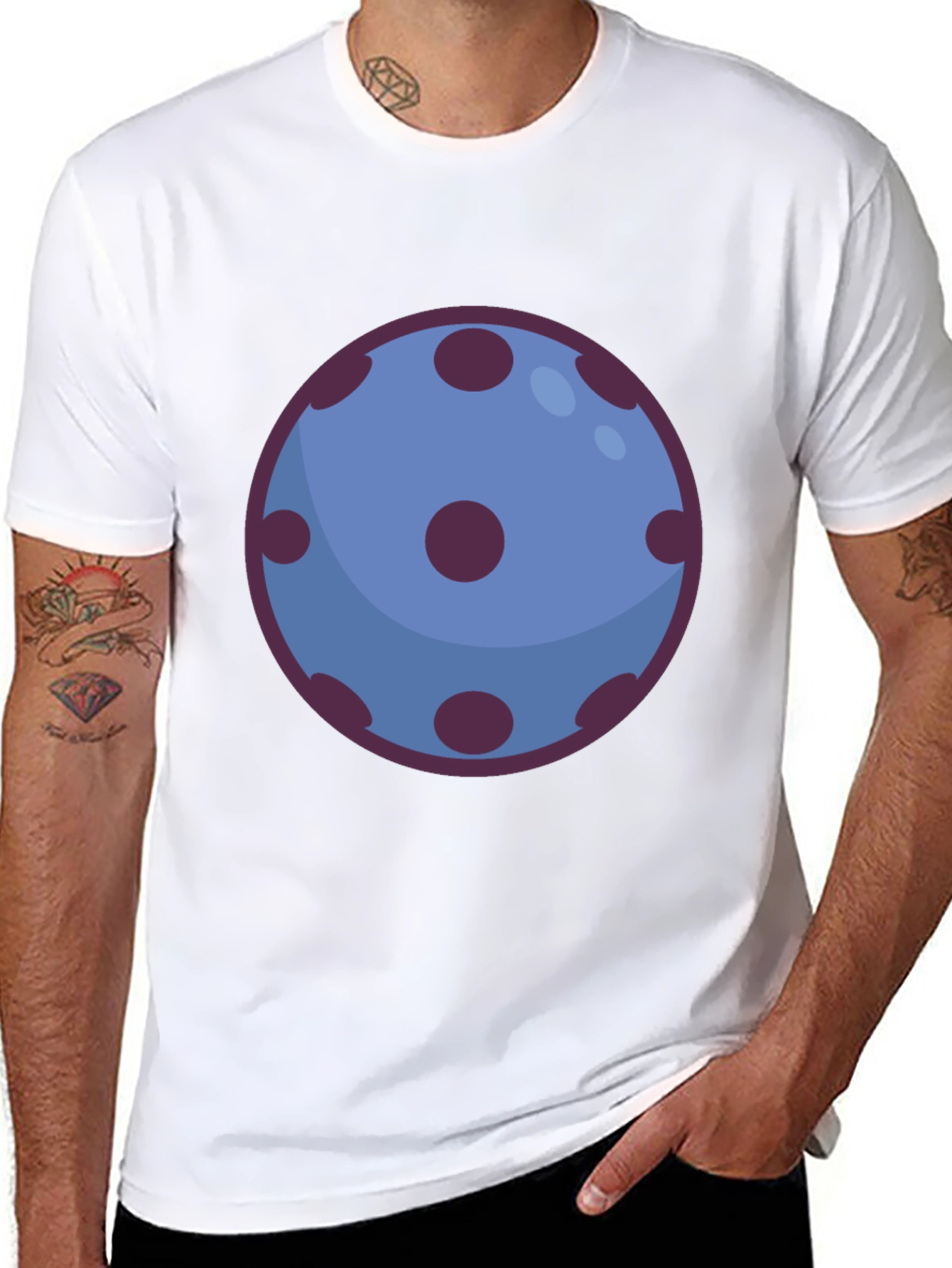 Black Abstract Polka Dot Orb Graphic Tee - Unisex Casual Top view 8