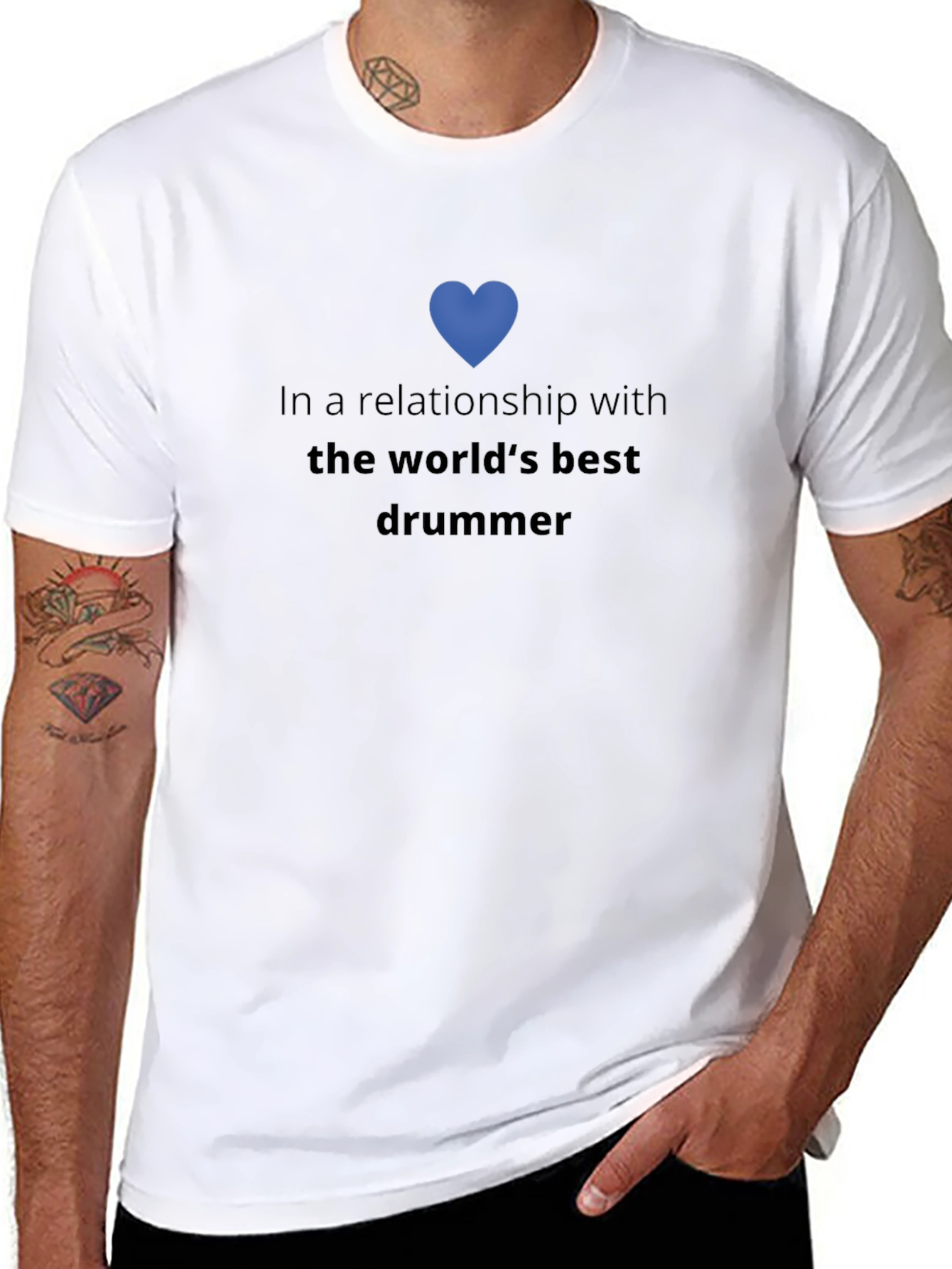 Black Drummer Relationship T-Shirt view 8