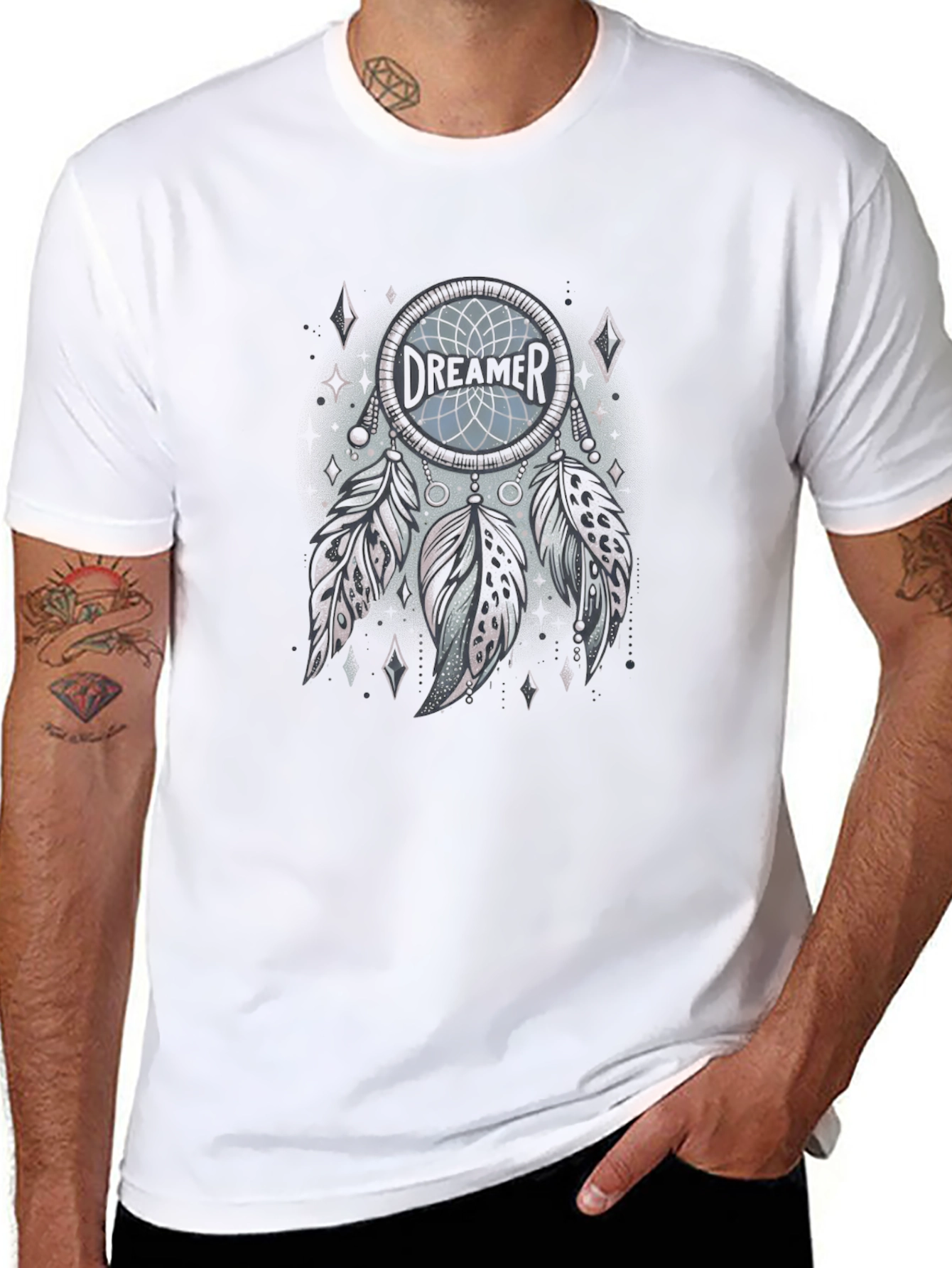 Black Dreamer Graphic Print Black T-Shirt view 8