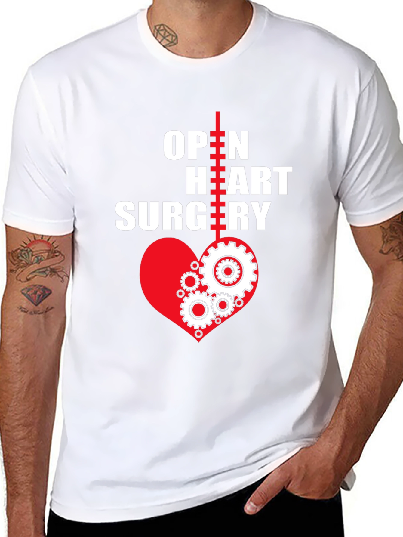 Black Open Heart Surgery T-Shirt - Heart Gears view 8
