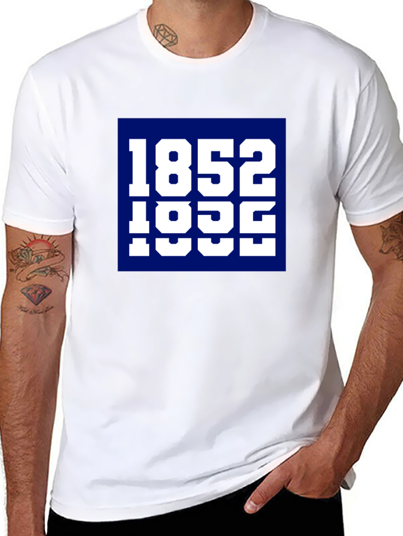Black 1852 Tee - Retro Collegiate Style T-Shirt view 8