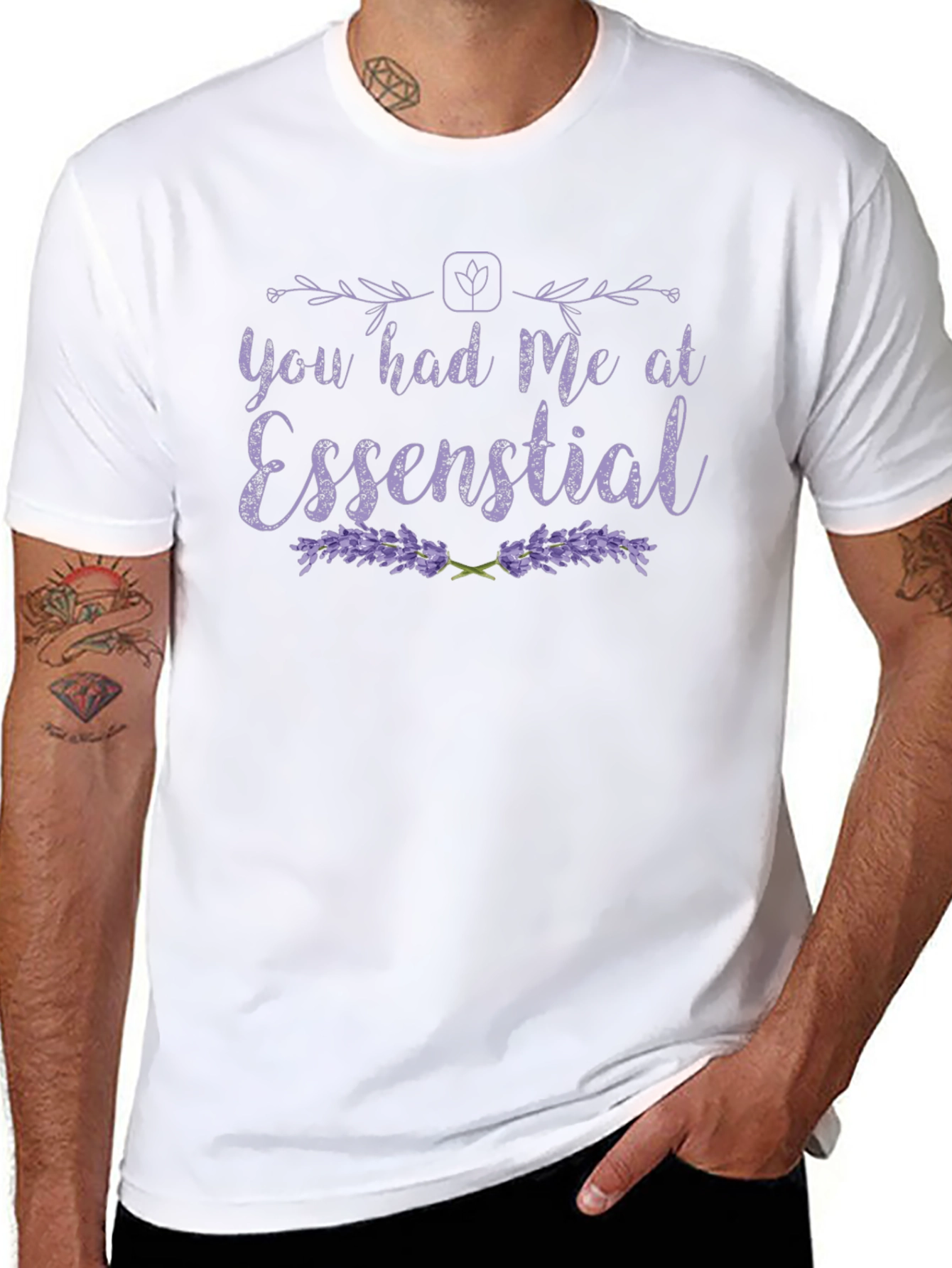 Black Essential Lavender Graphic T-Shirt view 8