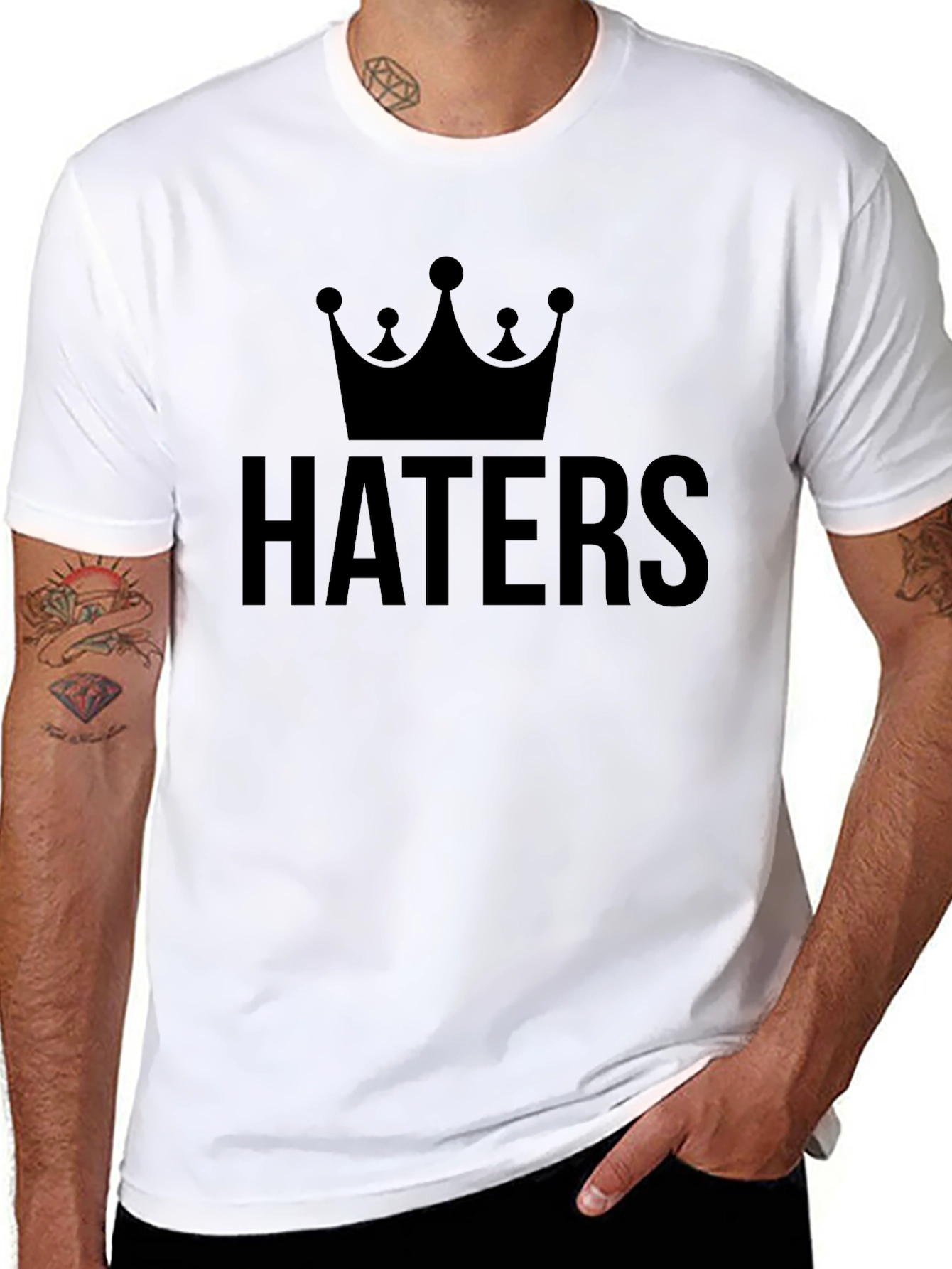 Black Haters Crown Black Graphic Tee view 8