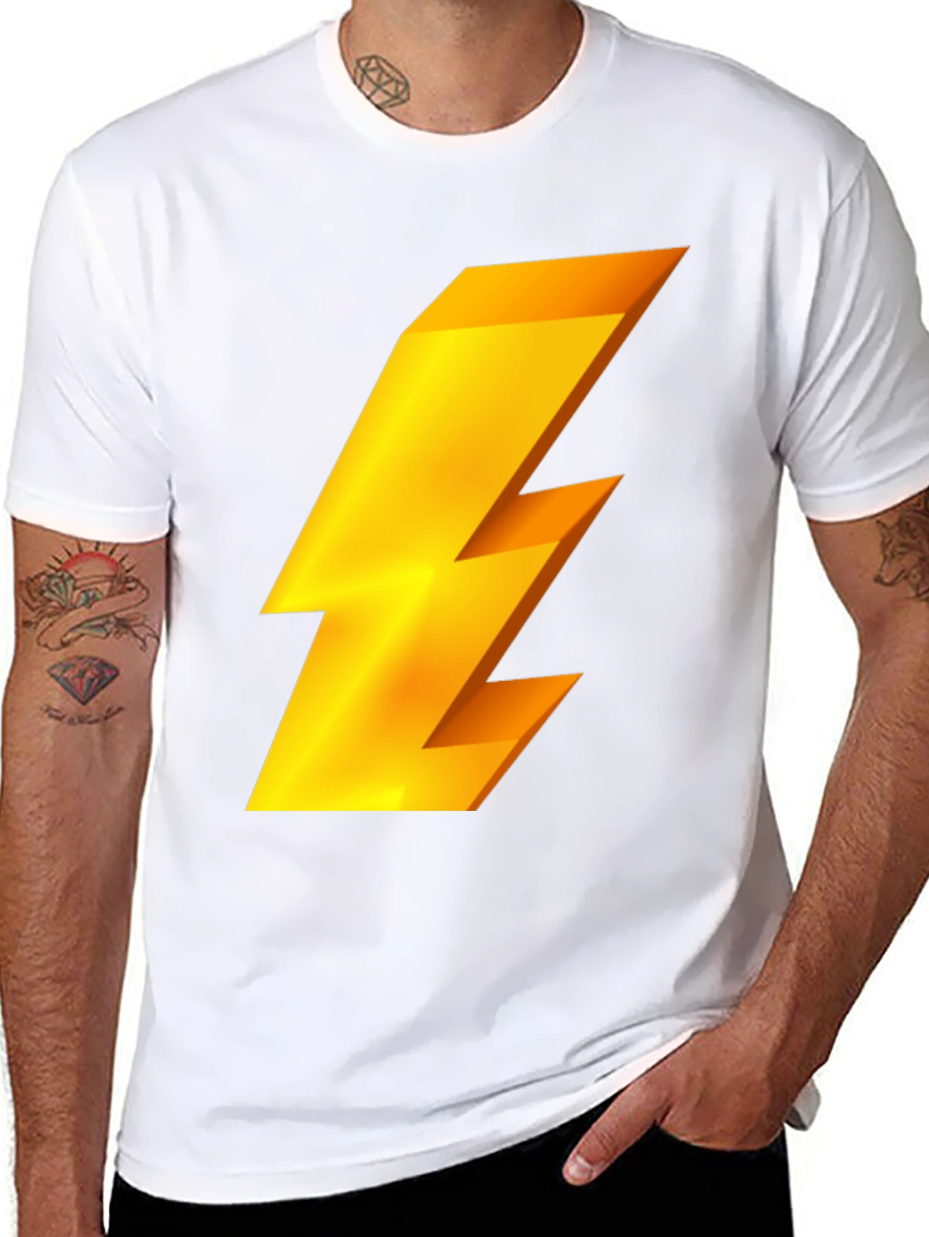 Black Lightning Bolt Graphic Tee - Black view 8