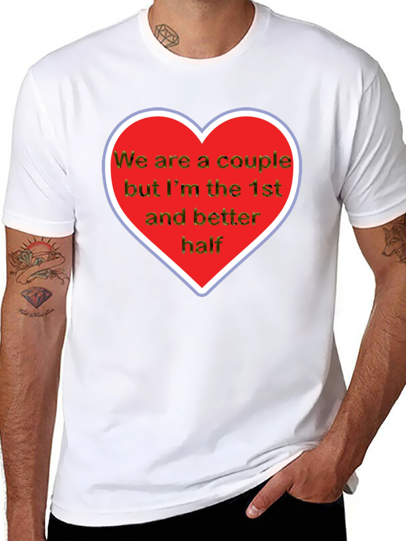 Black Funny Couple T-Shirt - 1st & Better Half view 8