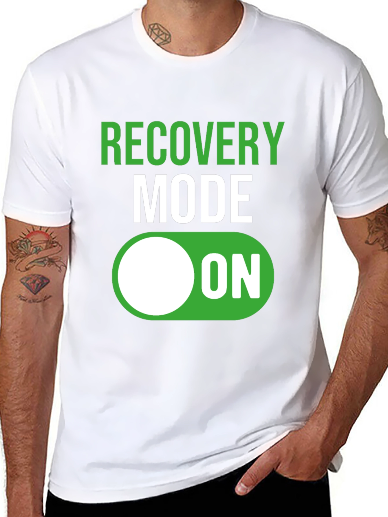Black Recovery Mode ON T-Shirt - Funny Get Well Gift view 8