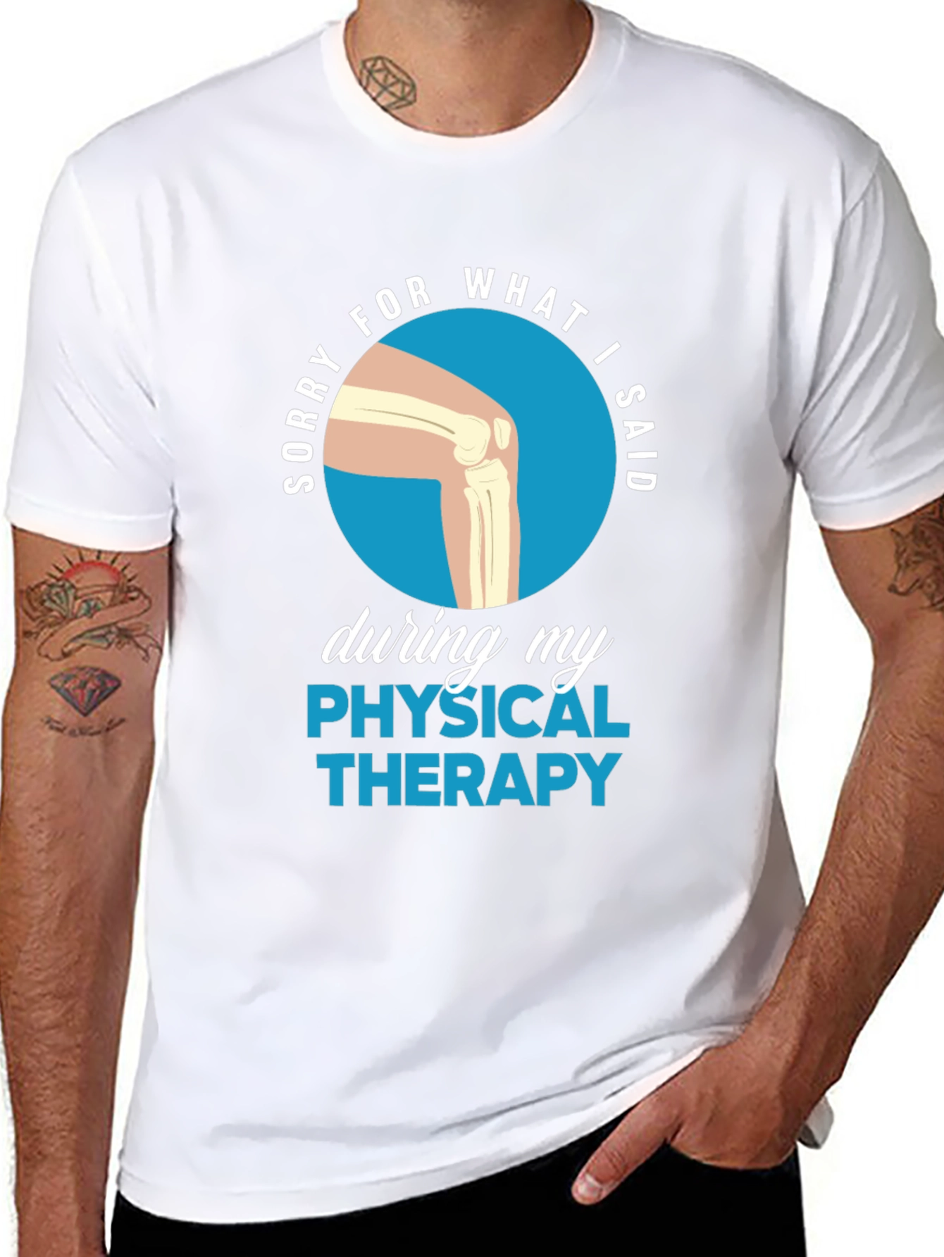 Black Funny Physical Therapy Sorry T-Shirt view 8