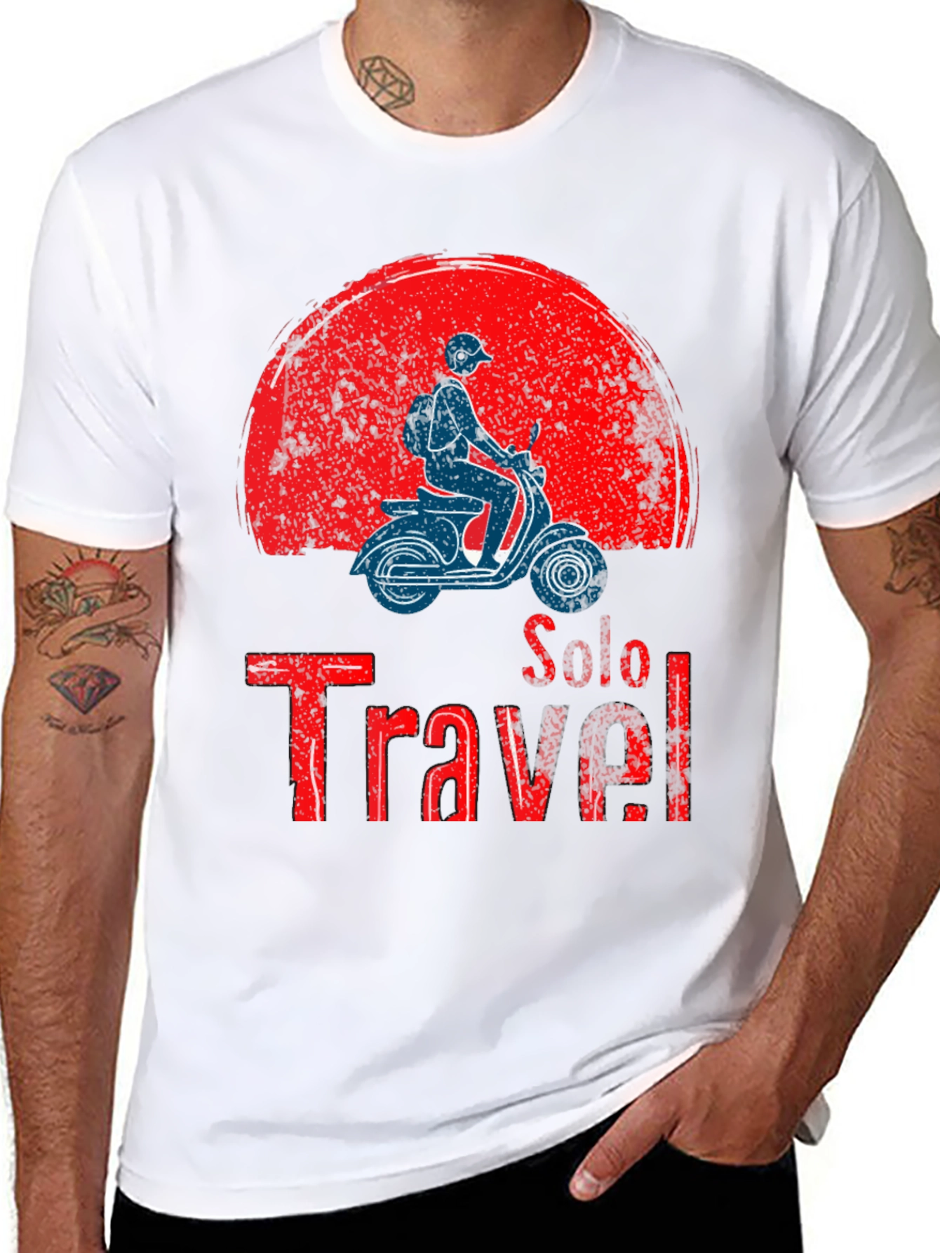 Solo Travel Graphic T-Shirt - Scooter Design - 8