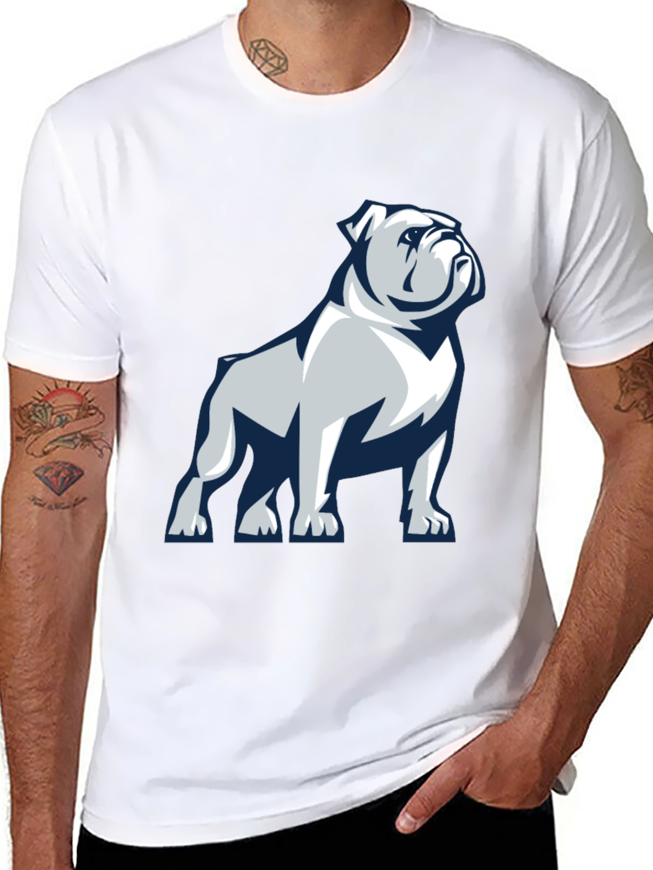Black Bulldog Graphic Print T-Shirt view 8