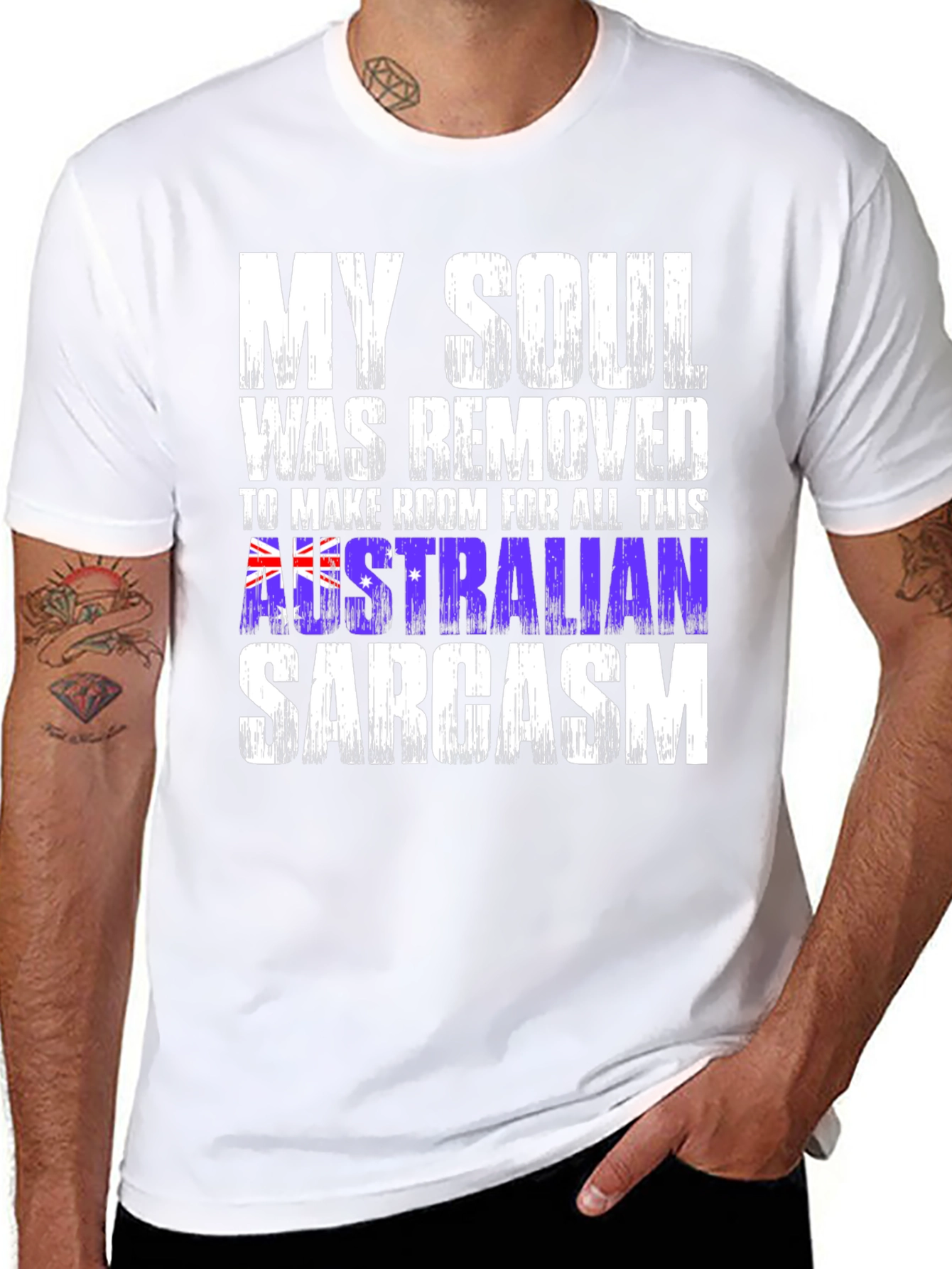 Black Funny Australian Sarcasm T-Shirt view 8