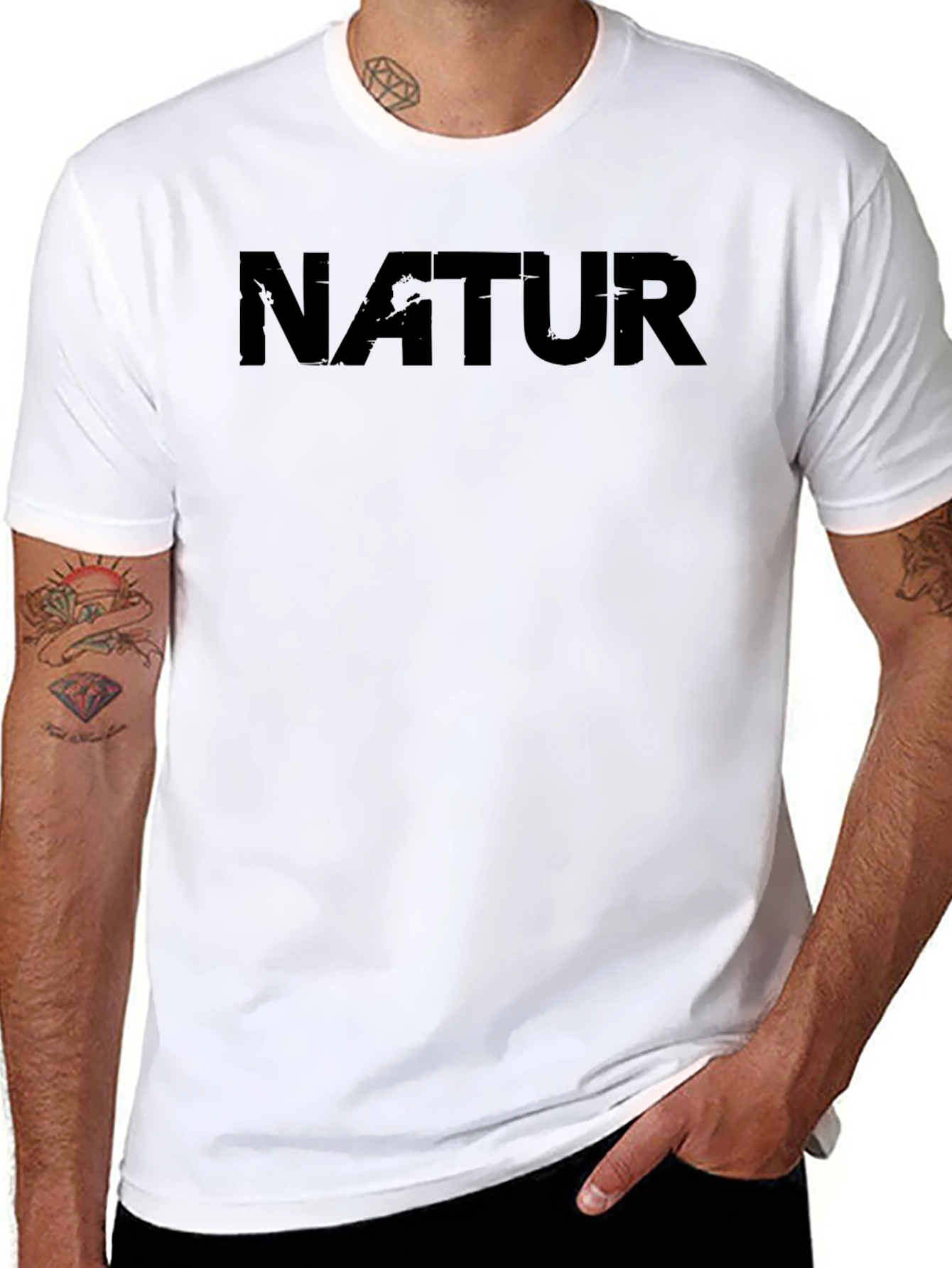 Black Natur Graphic Black T-Shirt Casual Wear view 8