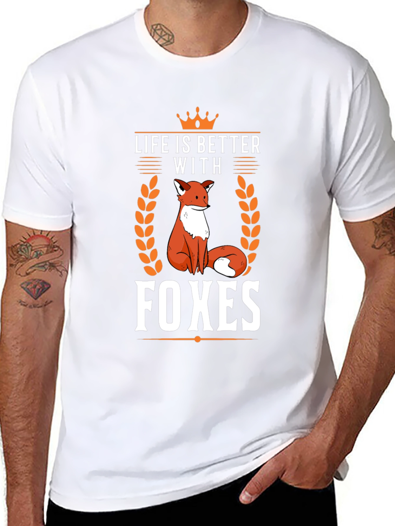 Black Life is Better with Foxes Black T-Shirt view 8