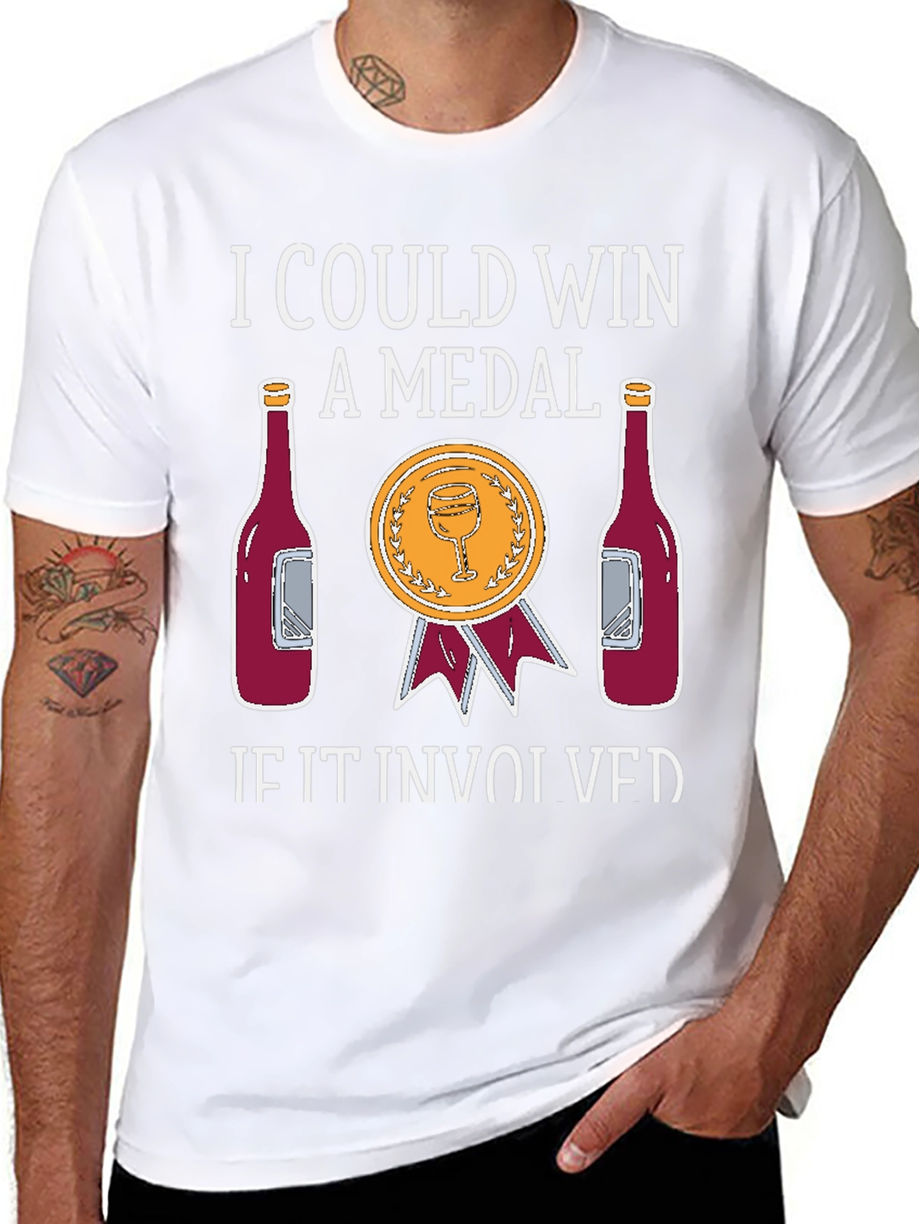 Black Wine Medal T-Shirt: Funny Wine Lover Tee view 8