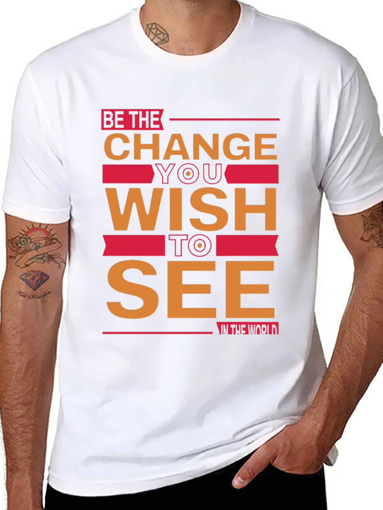 Black Be the Change Graphic Tee - Inspiring Black T-Shirt view 8