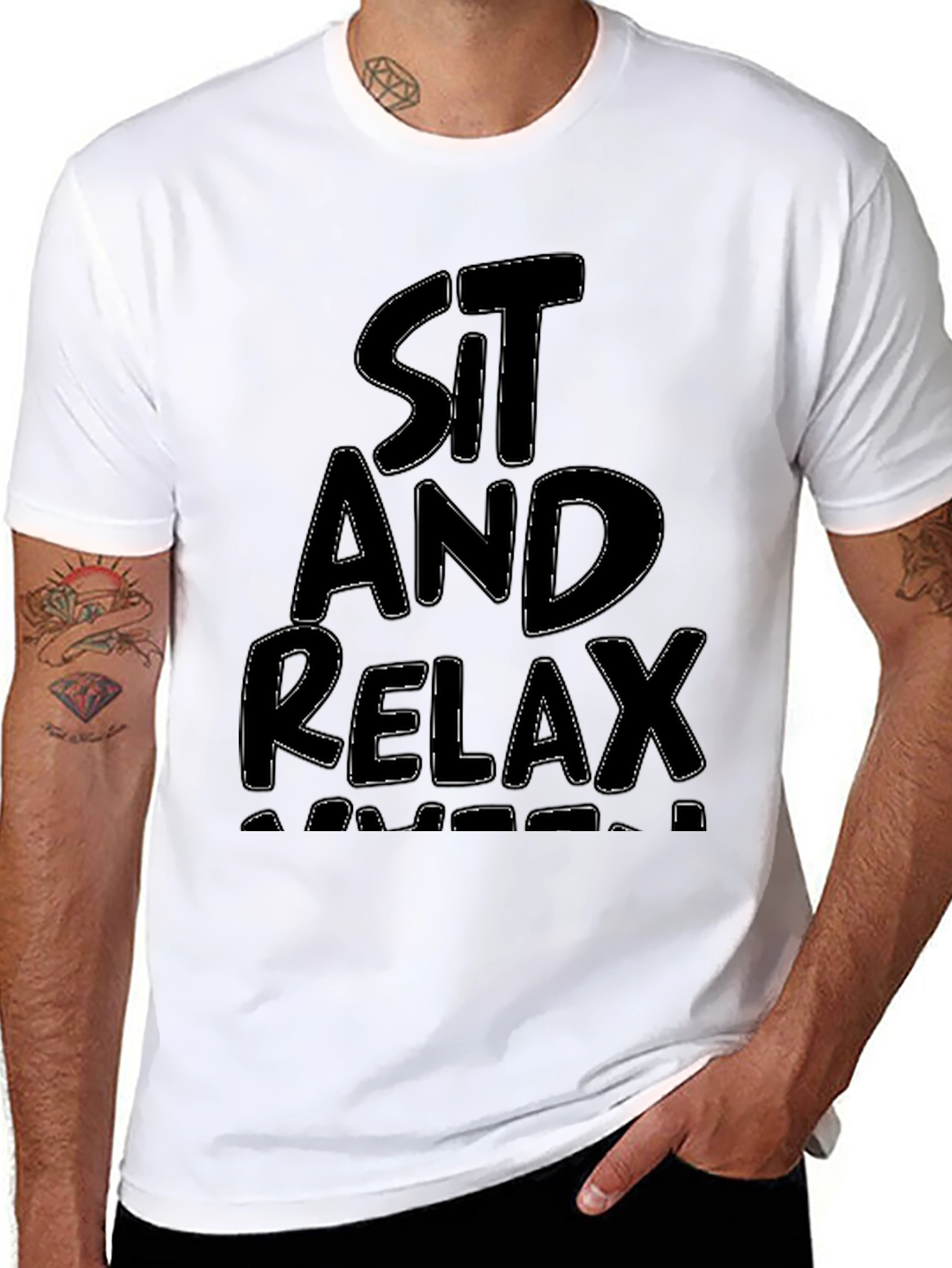 Black Sit and Relax Graphic Tee - Comfort First view 8