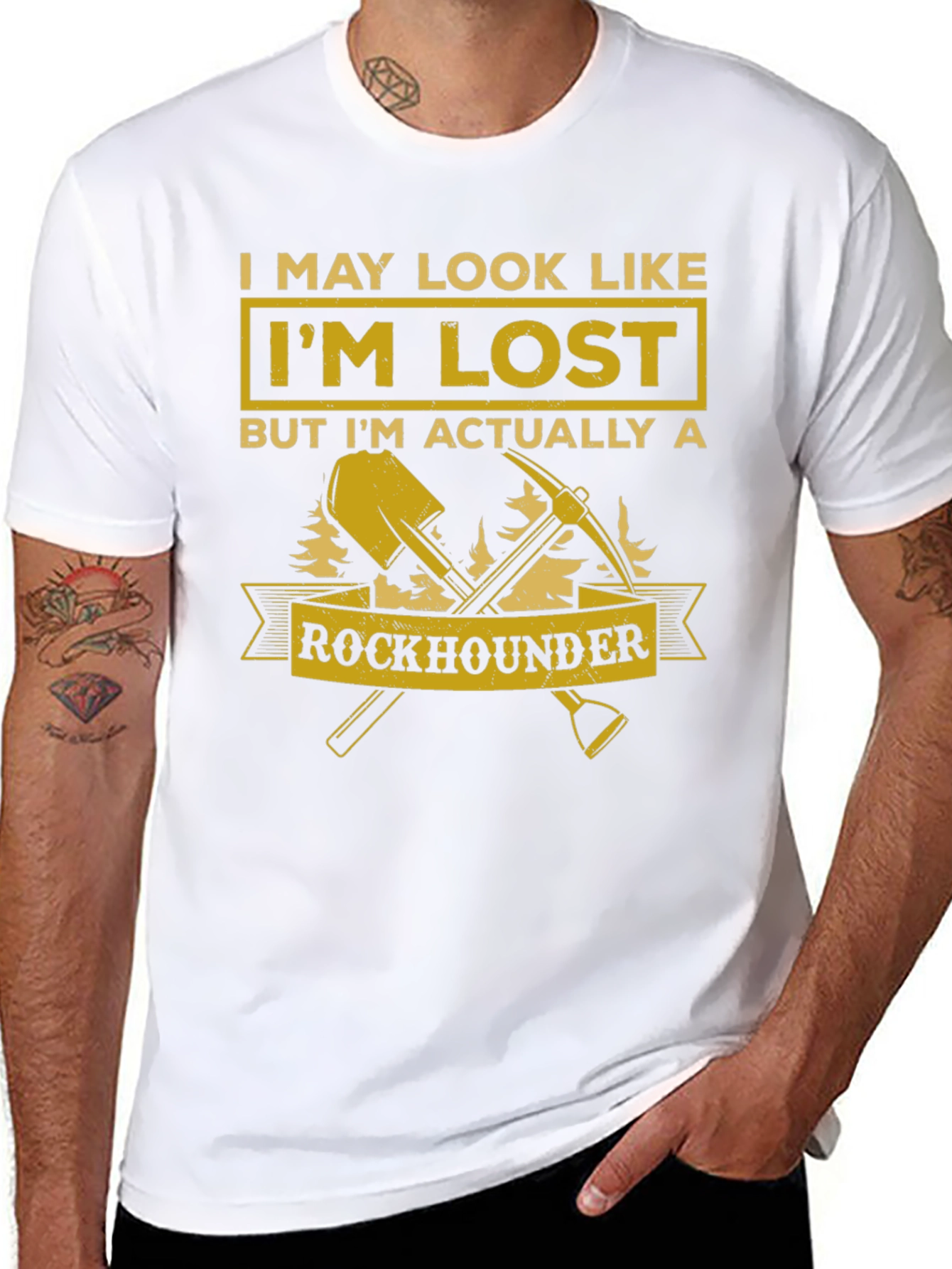 Black Rockhounder T-Shirt: I May Look Like I'm Lost view 8