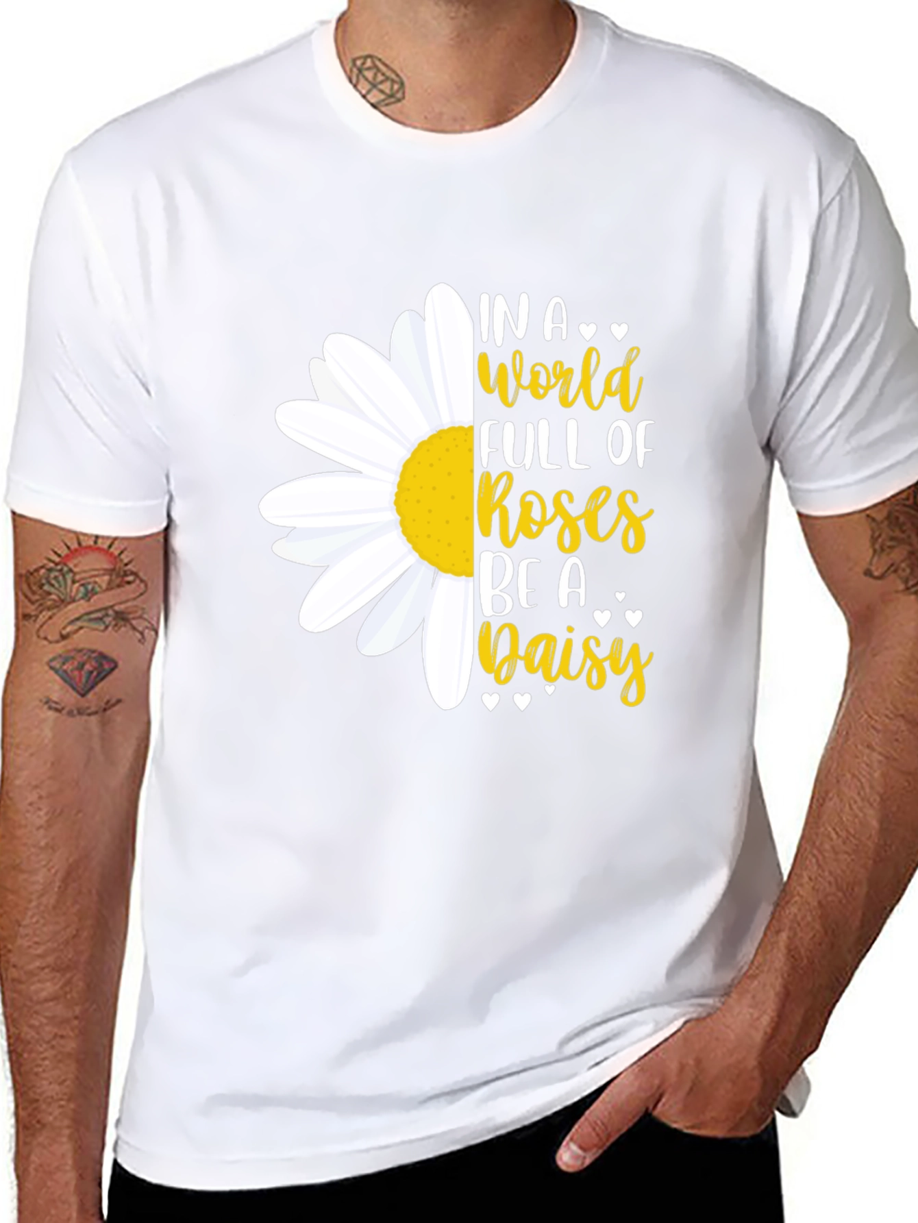 Black In a World Full of Roses Be a Daisy T-Shirt view 8